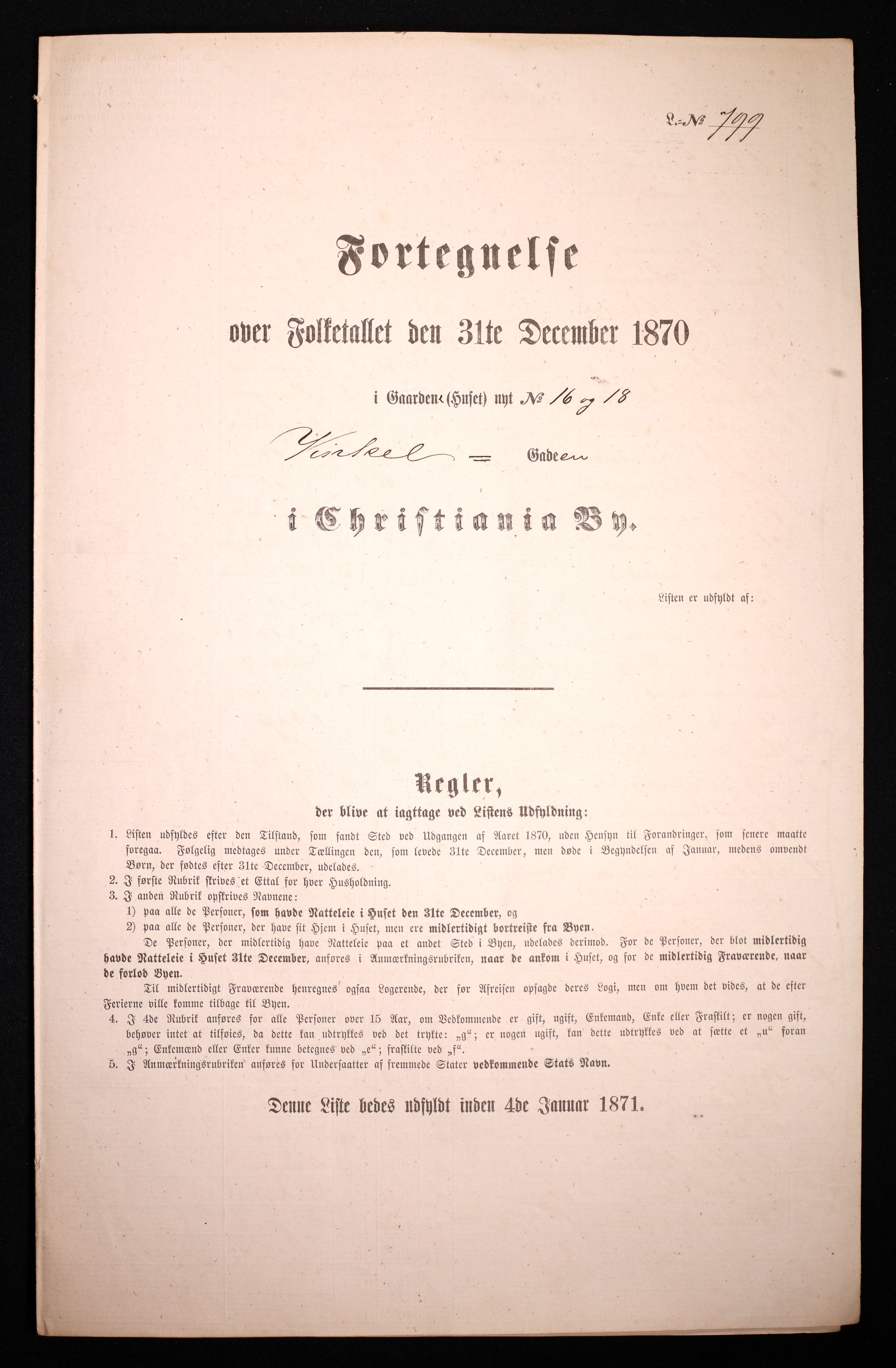 RA, Folketelling 1870 for 0301 Kristiania kjøpstad, 1870, s. 4594