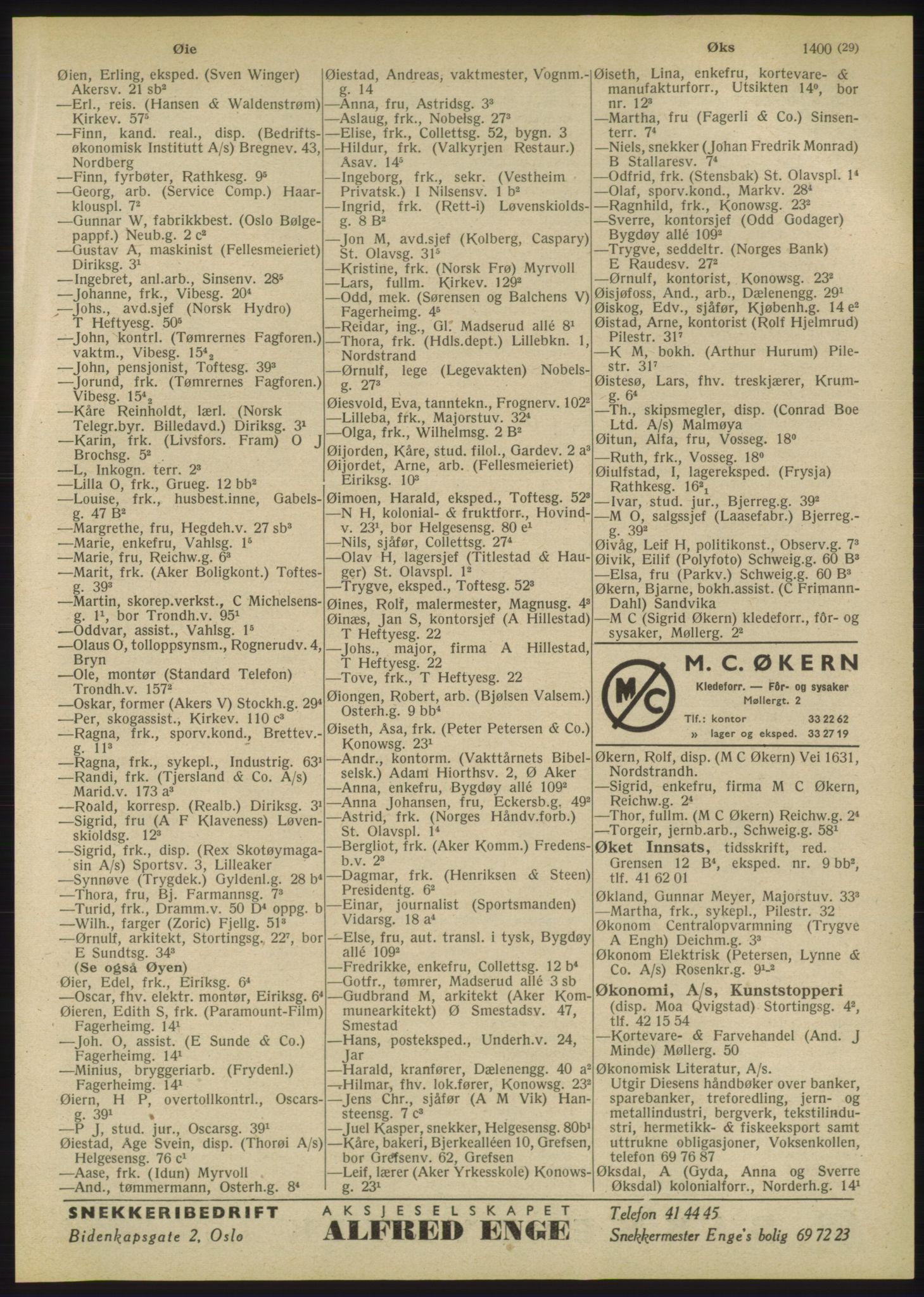 Kristiania/Oslo adressebok, PUBL/-, 1947, s. 1429