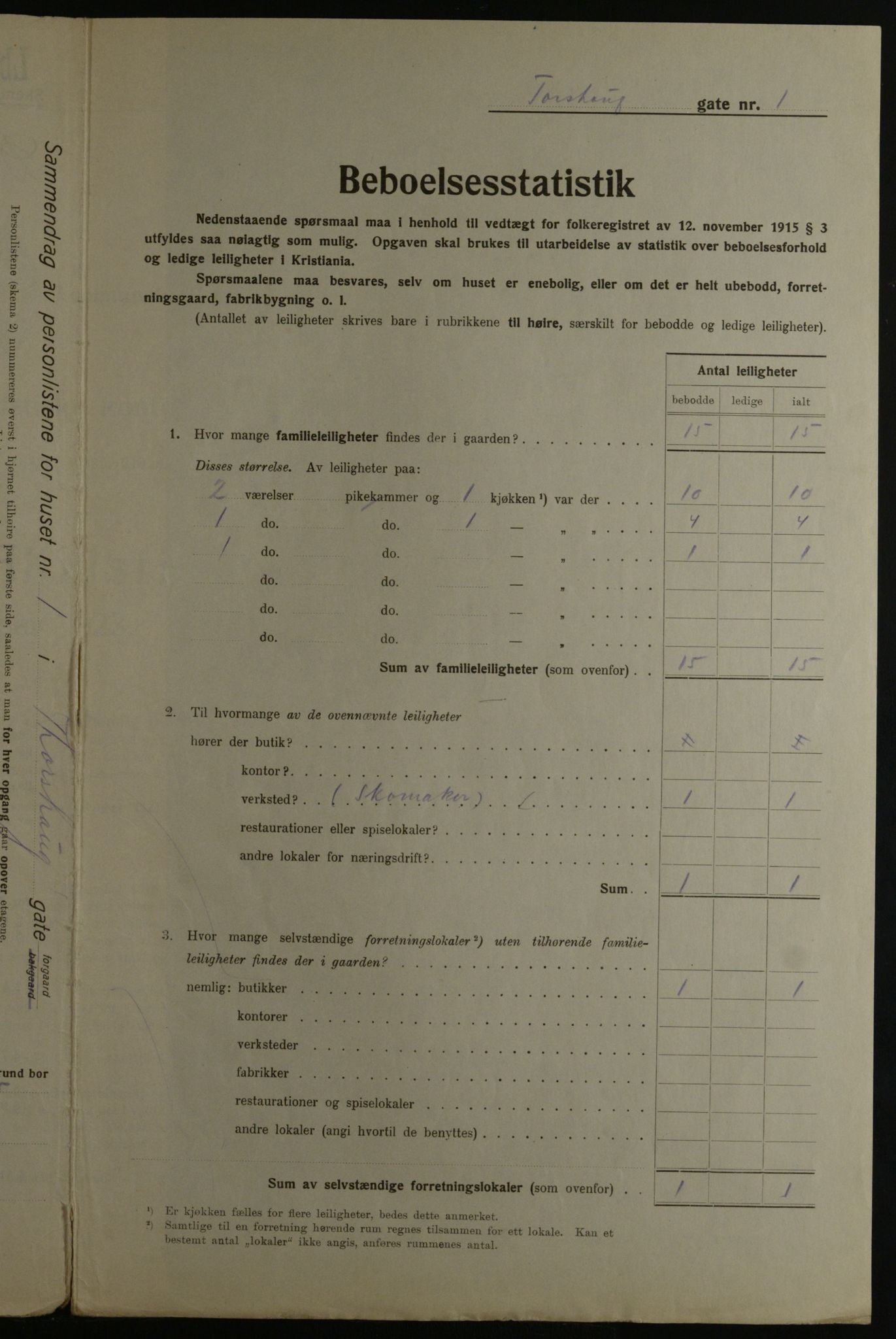 OBA, Kommunal folketelling 1.12.1923 for Kristiania, 1923, s. 126166