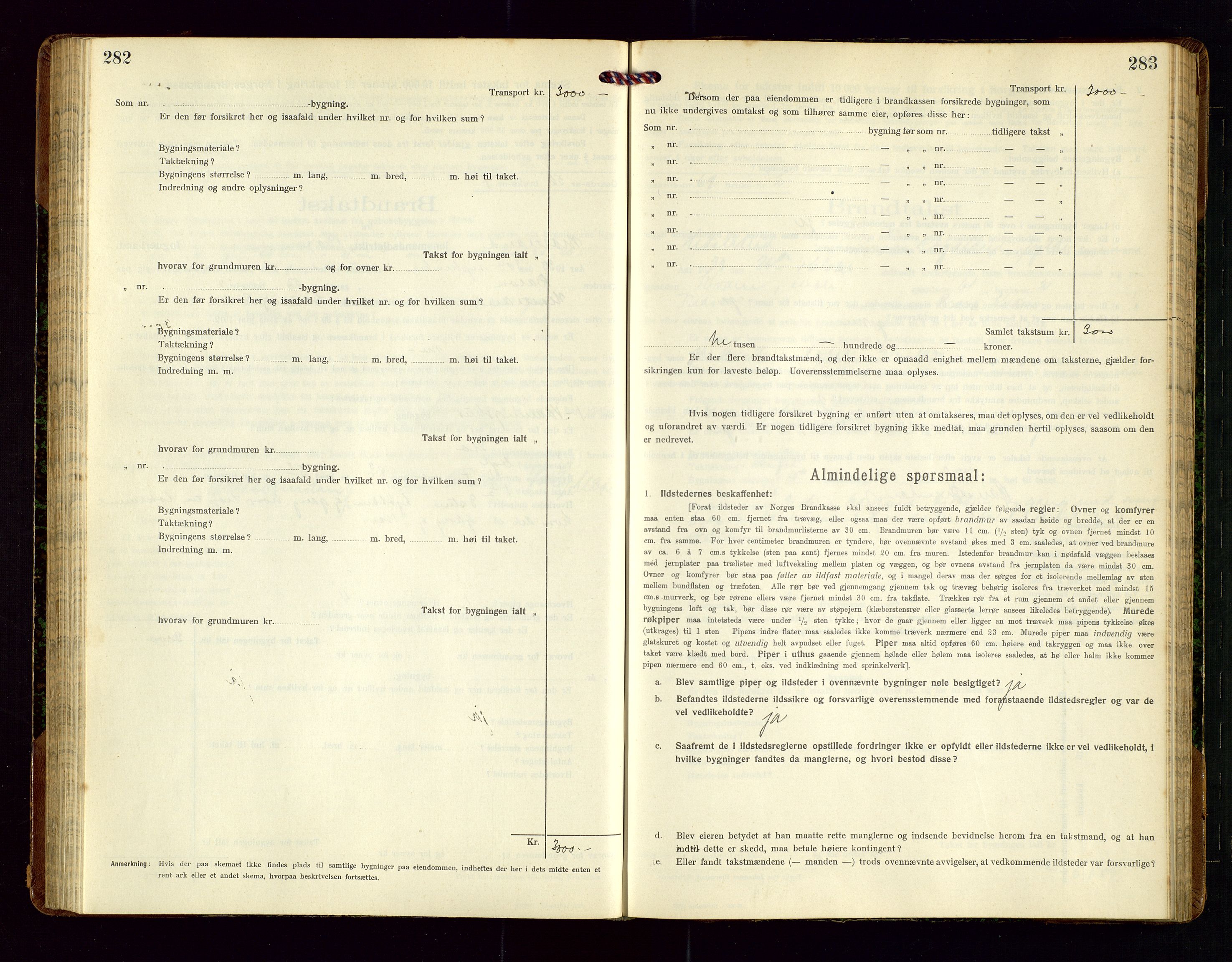 Nedstrand lensmannskontor, AV/SAST-A-100236/Gob/L0002: "Brandtakstprotokol for Nerstrand lensmandsdistrikt Rogaland Fylke", 1916-1949, s. 282-283