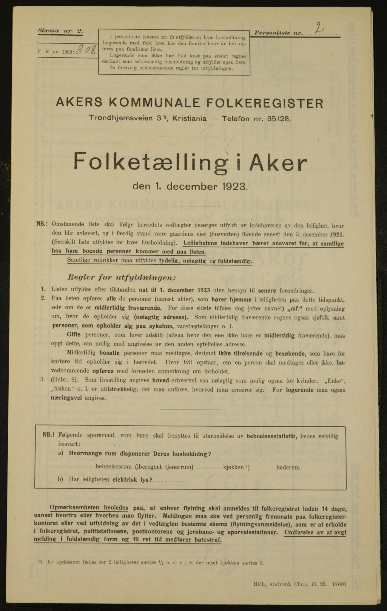 , Kommunal folketelling 1.12.1923 for Aker, 1923, s. 4926