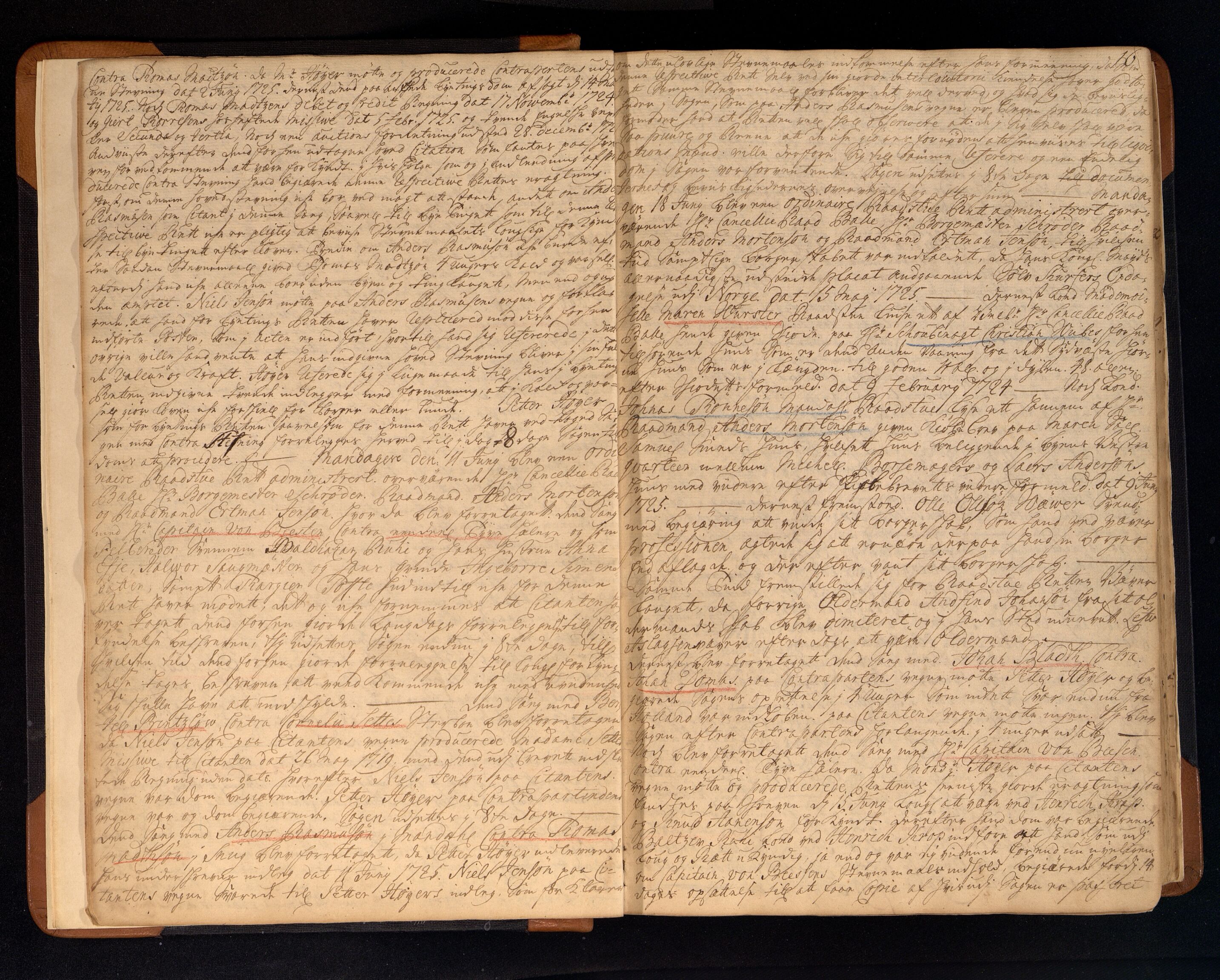 Kristiansand By - Magistraten, ARKSOR/1001KG122/F/Fa/L0002: Rådstueprotokoll nr.2, 1725-1736