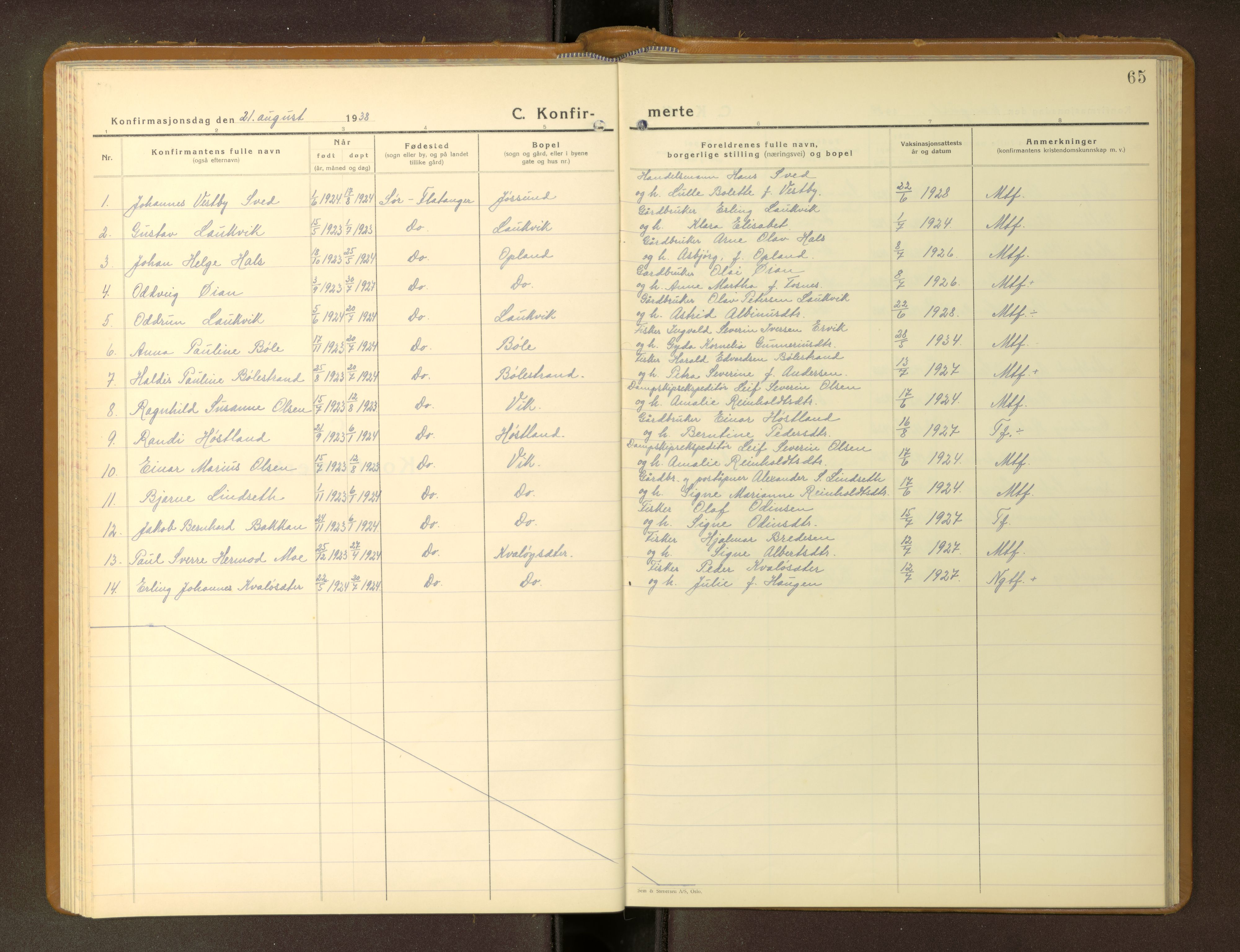 Ministerialprotokoller, klokkerbøker og fødselsregistre - Nord-Trøndelag, AV/SAT-A-1458/771/L0602: Klokkerbok nr. 771---, 1938-1972, s. 65
