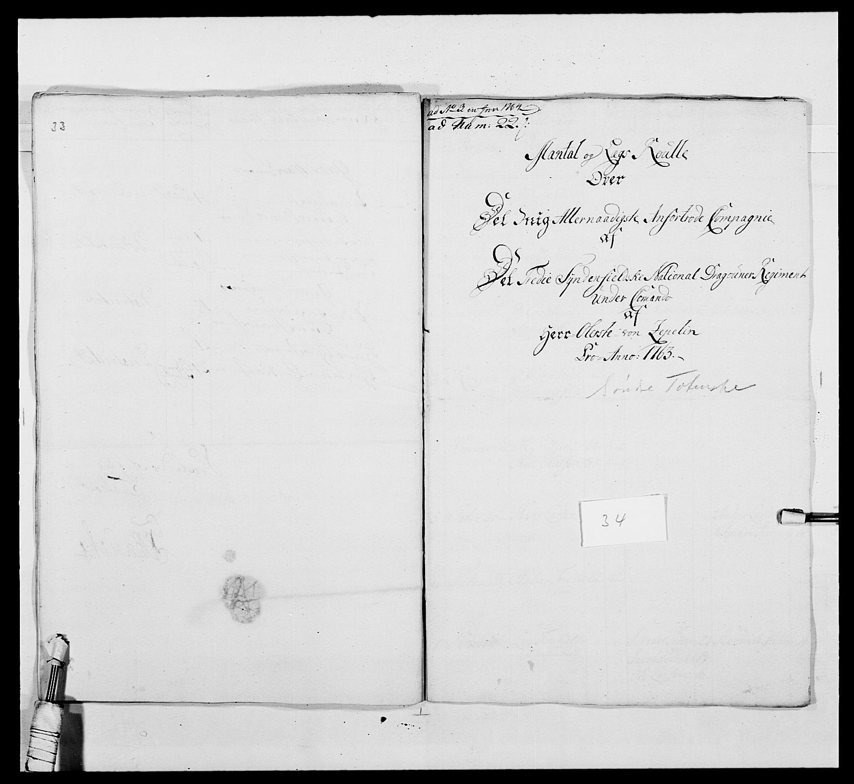 Kommanderende general (KG I) med Det norske krigsdirektorium, AV/RA-EA-5419/E/Ea/L0479b: 3. Sønnafjelske dragonregiment, 1761-1763, s. 361