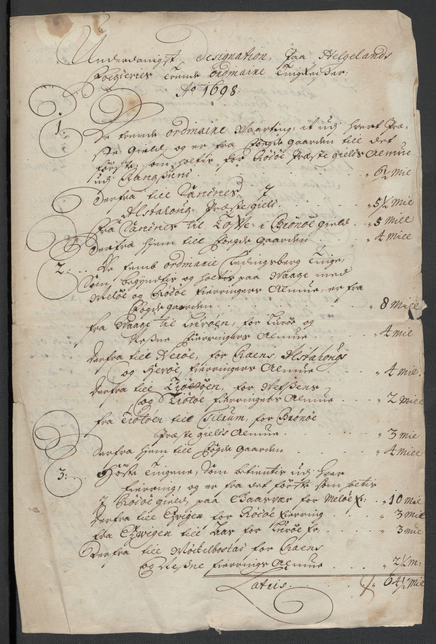 Rentekammeret inntil 1814, Reviderte regnskaper, Fogderegnskap, RA/EA-4092/R65/L4506: Fogderegnskap Helgeland, 1697-1698, s. 232