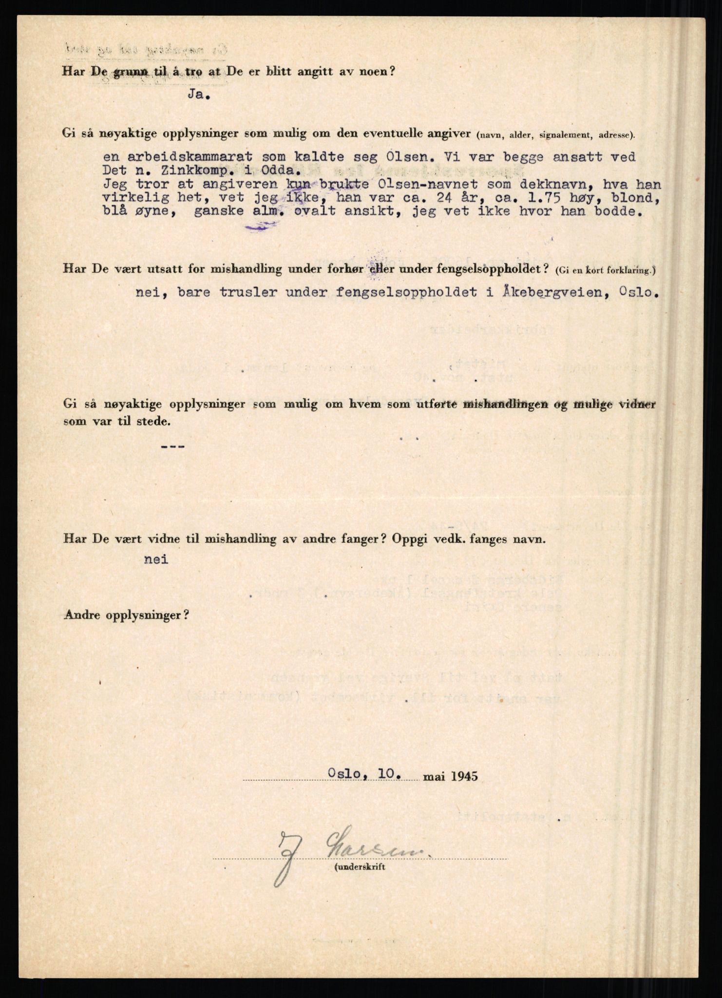 Rikspolitisjefen, AV/RA-S-1560/L/L0010: Kristianslund, Charles Ragnvald - Losvik, Einar, 1940-1945, s. 549