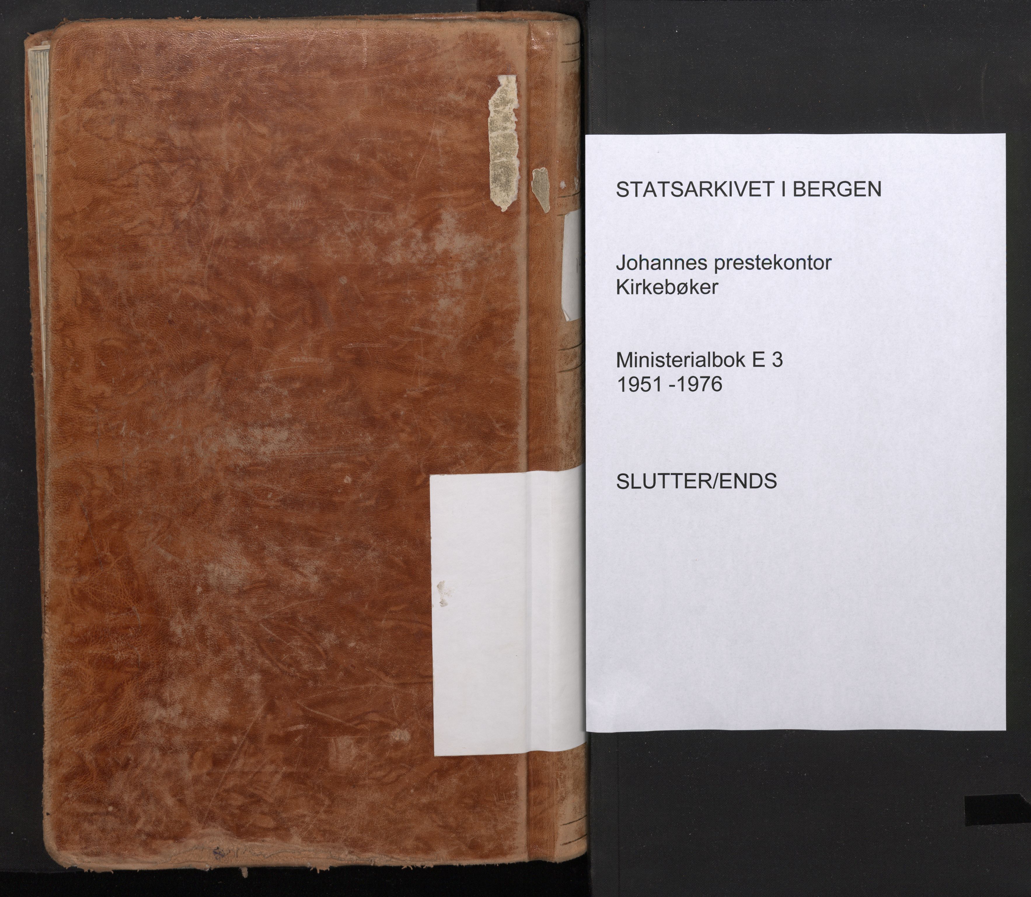 Johanneskirken sokneprestembete, SAB/A-76001/H/Haa/L0021: Ministerialbok nr. E 3, 1951-1976
