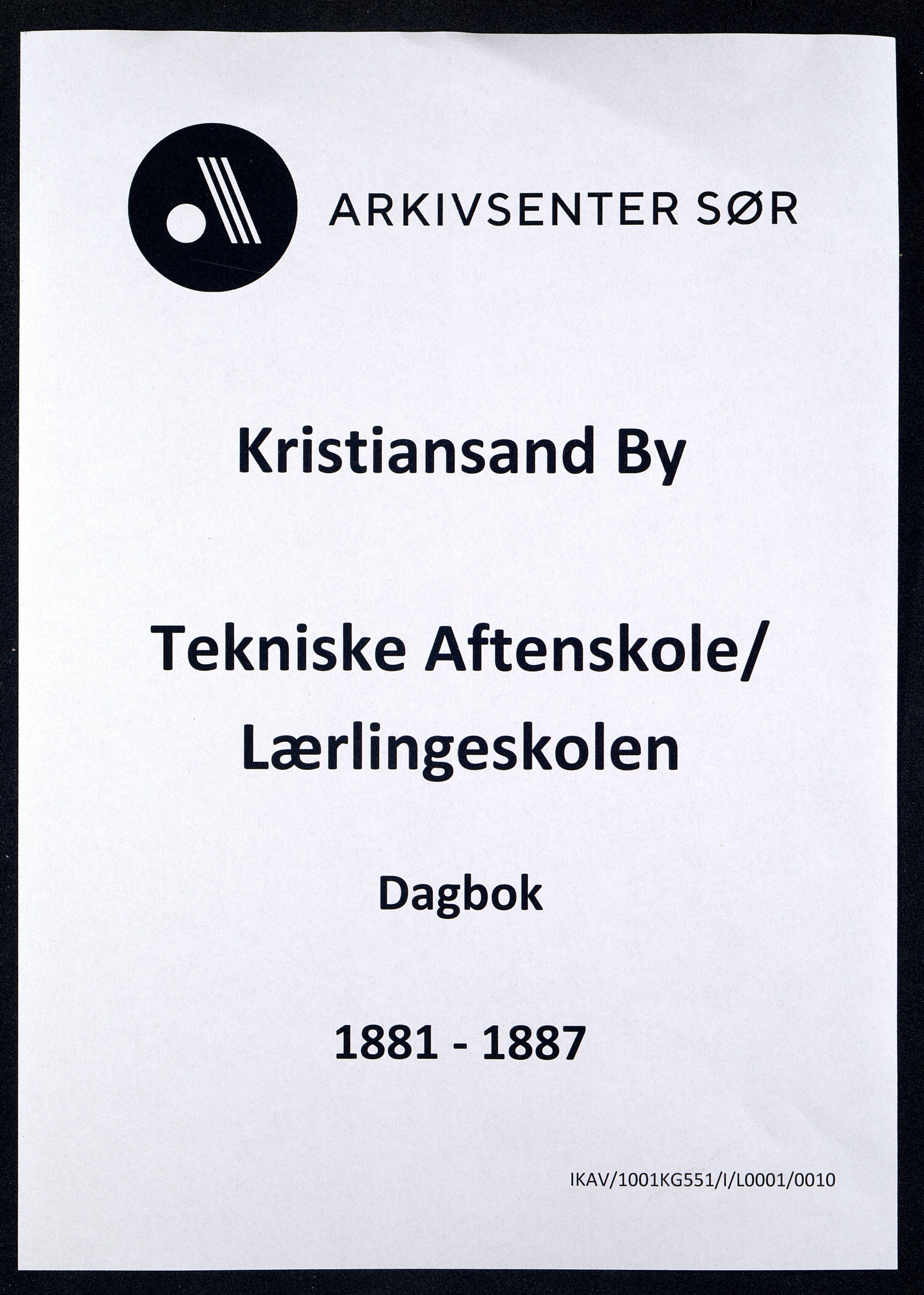 Kristiansand By - Kristiansand Tekniske Aftenskole/Lærlingeskolen, IKAV/1001KG551/I/L0001/0010: Dagbøker / Dagbok, 1881-1887