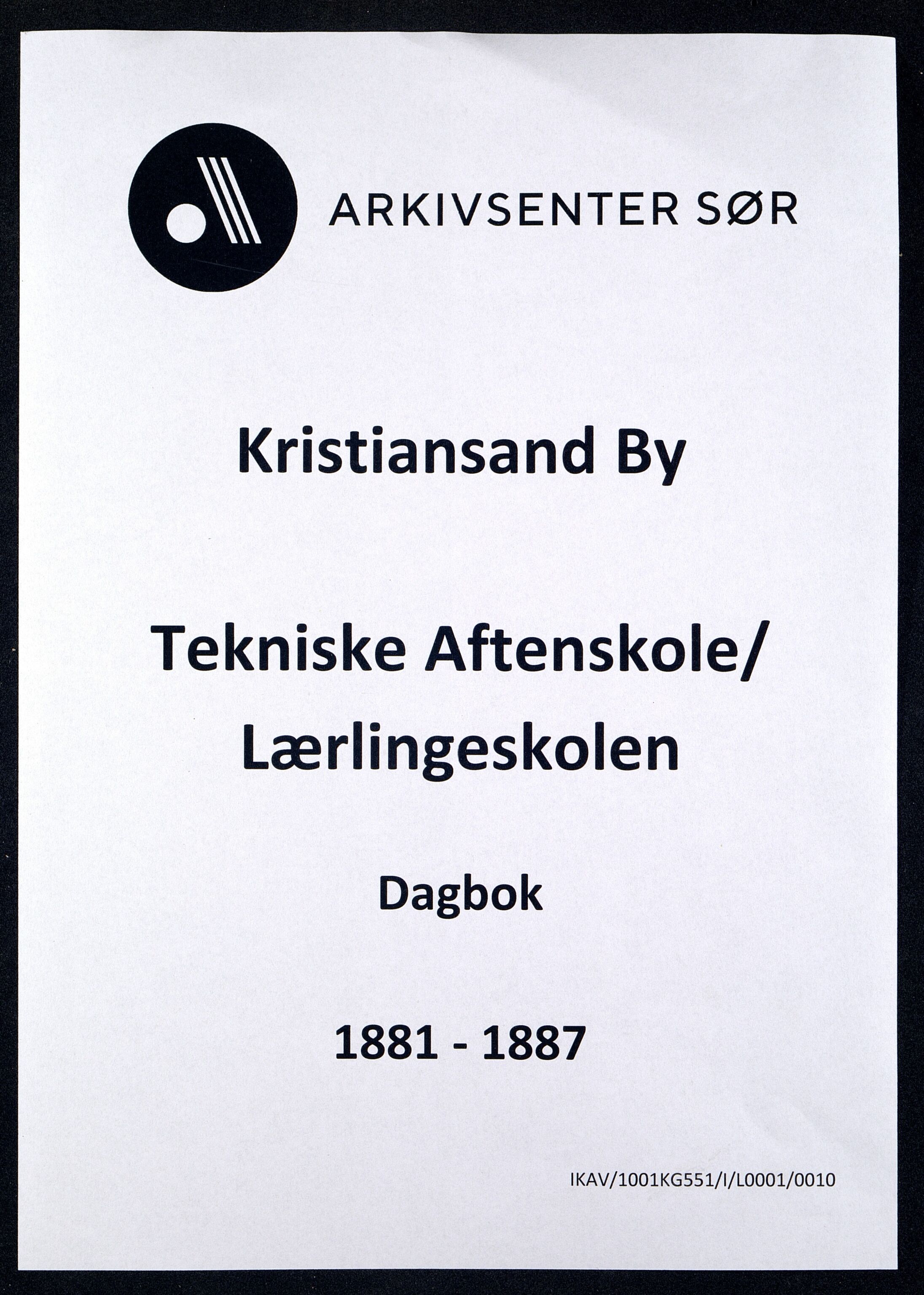 Kristiansand By - Kristiansand Tekniske Aftenskole/Lærlingeskolen, ARKSOR/1001KG551/I/L0001/0010: Dagbøker / Dagbok, 1881-1887