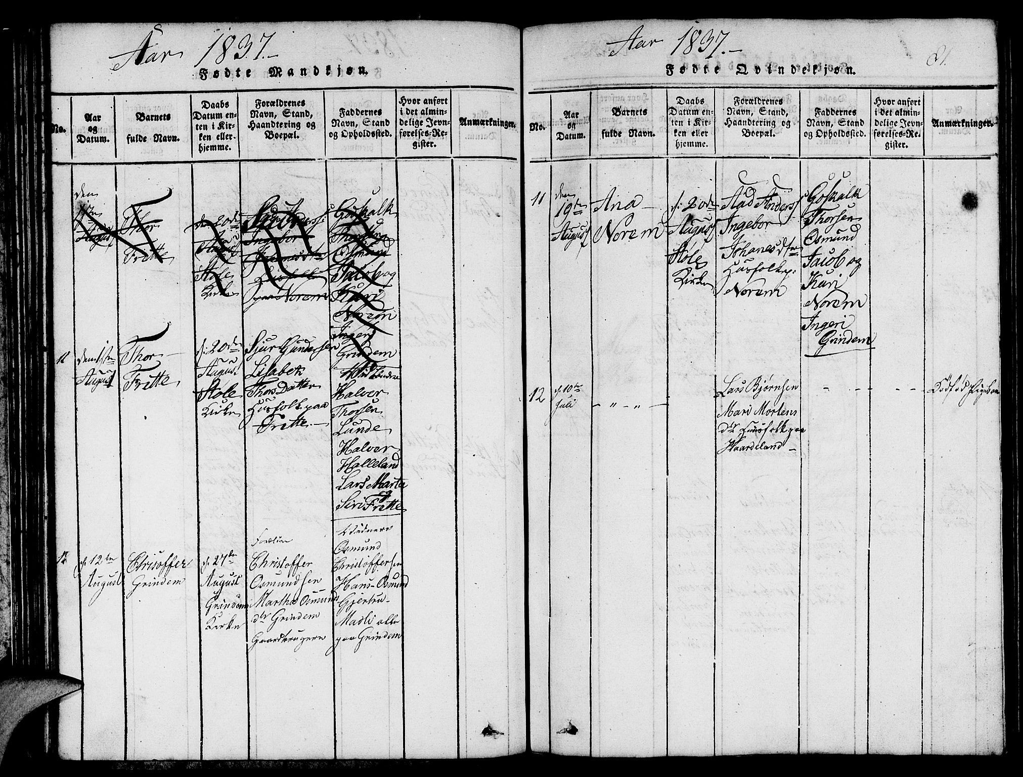 Etne sokneprestembete, AV/SAB-A-75001/H/Hab: Klokkerbok nr. C 1, 1816-1841, s. 81