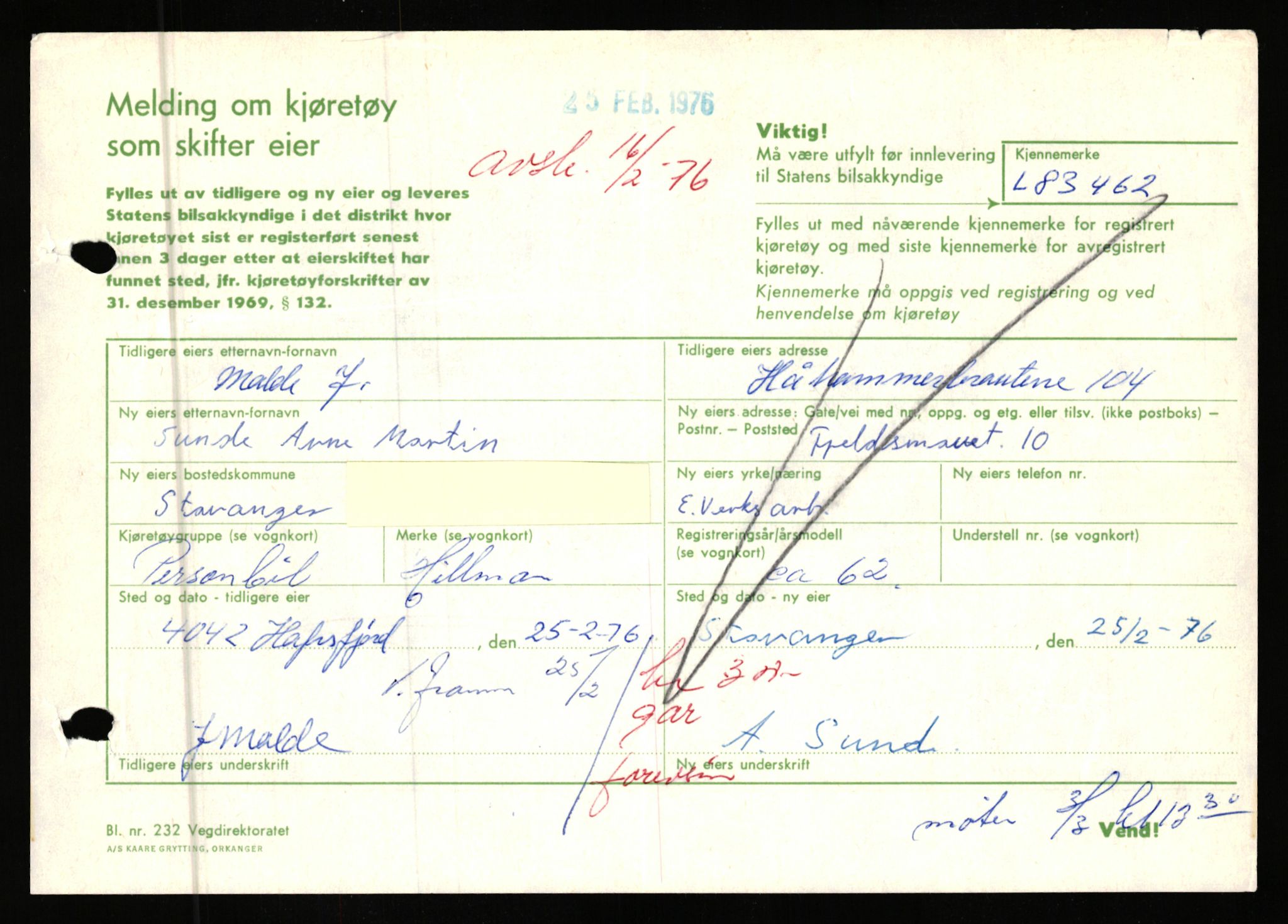 Stavanger trafikkstasjon, AV/SAST-A-101942/0/F/L0072: L-82200 - L-84099, 1930-1971, s. 1303