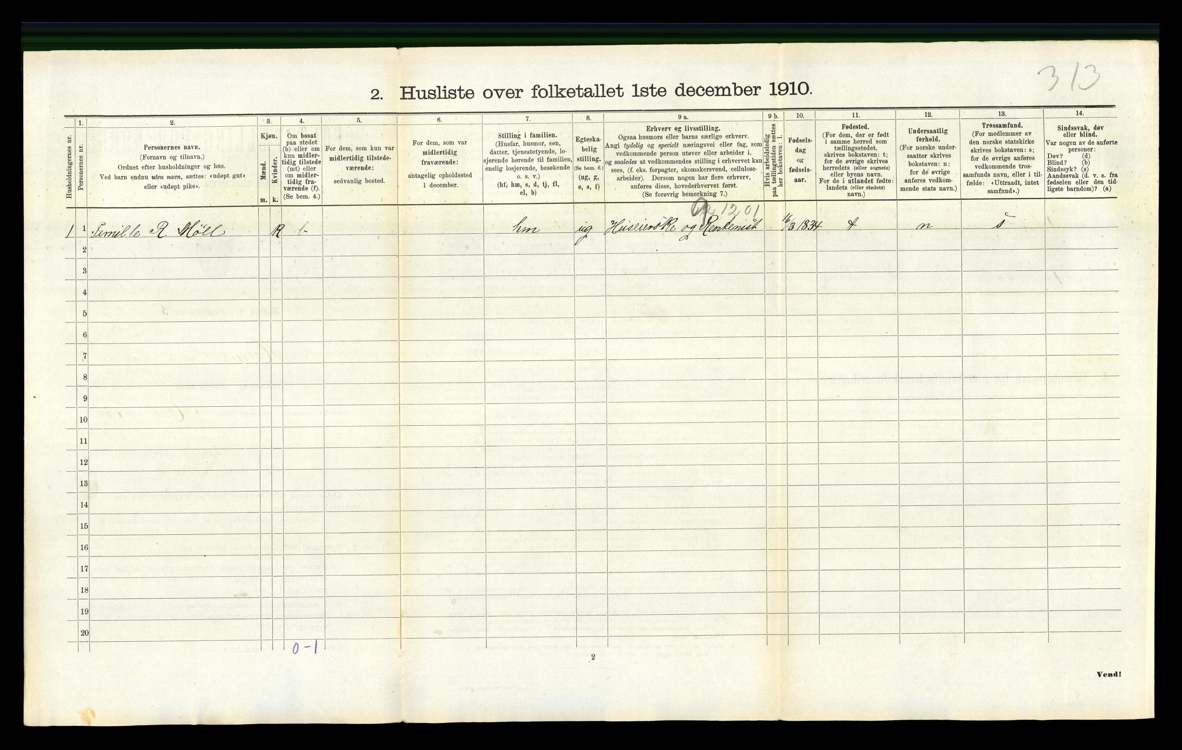 RA, Folketelling 1910 for 1020 Holum herred, 1910, s. 199