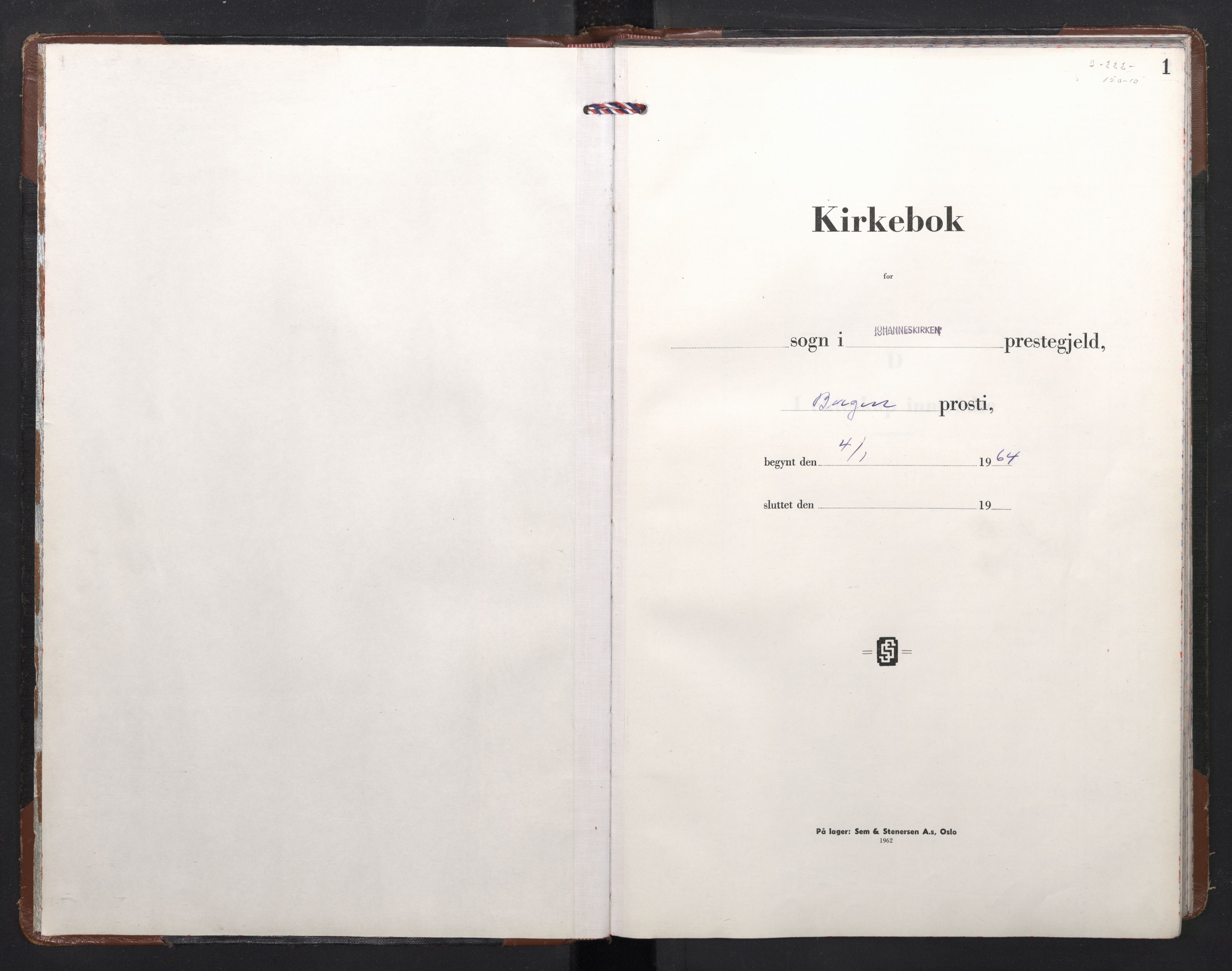 Johanneskirken Sokneprestembete, SAB/A-76001/H/Haa/L0016: Ministerialbok nr. D 5, 1964-1969, s. 0b-1a