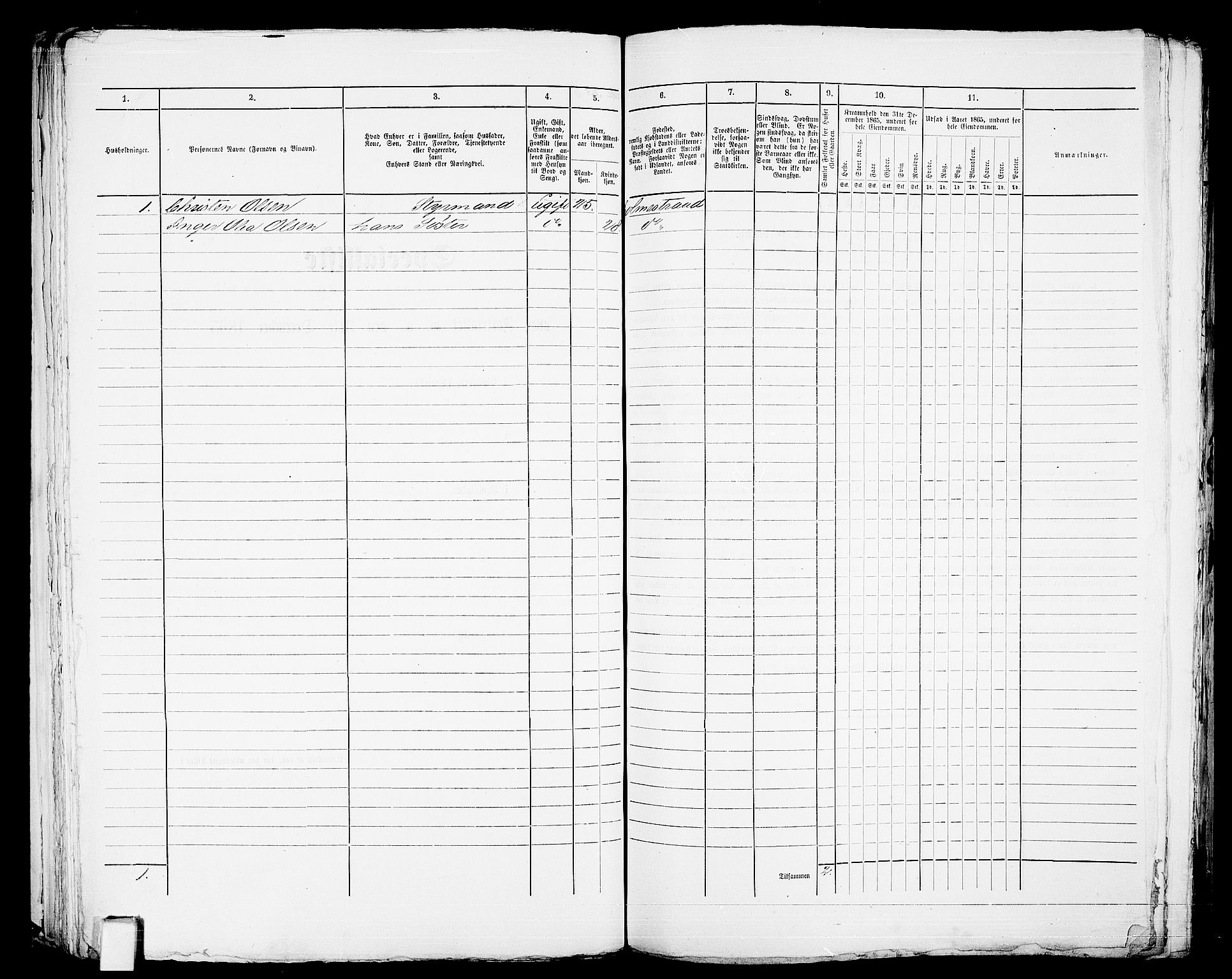 RA, Folketelling 1865 for 0702B Botne prestegjeld, Holmestrand kjøpstad, 1865, s. 136