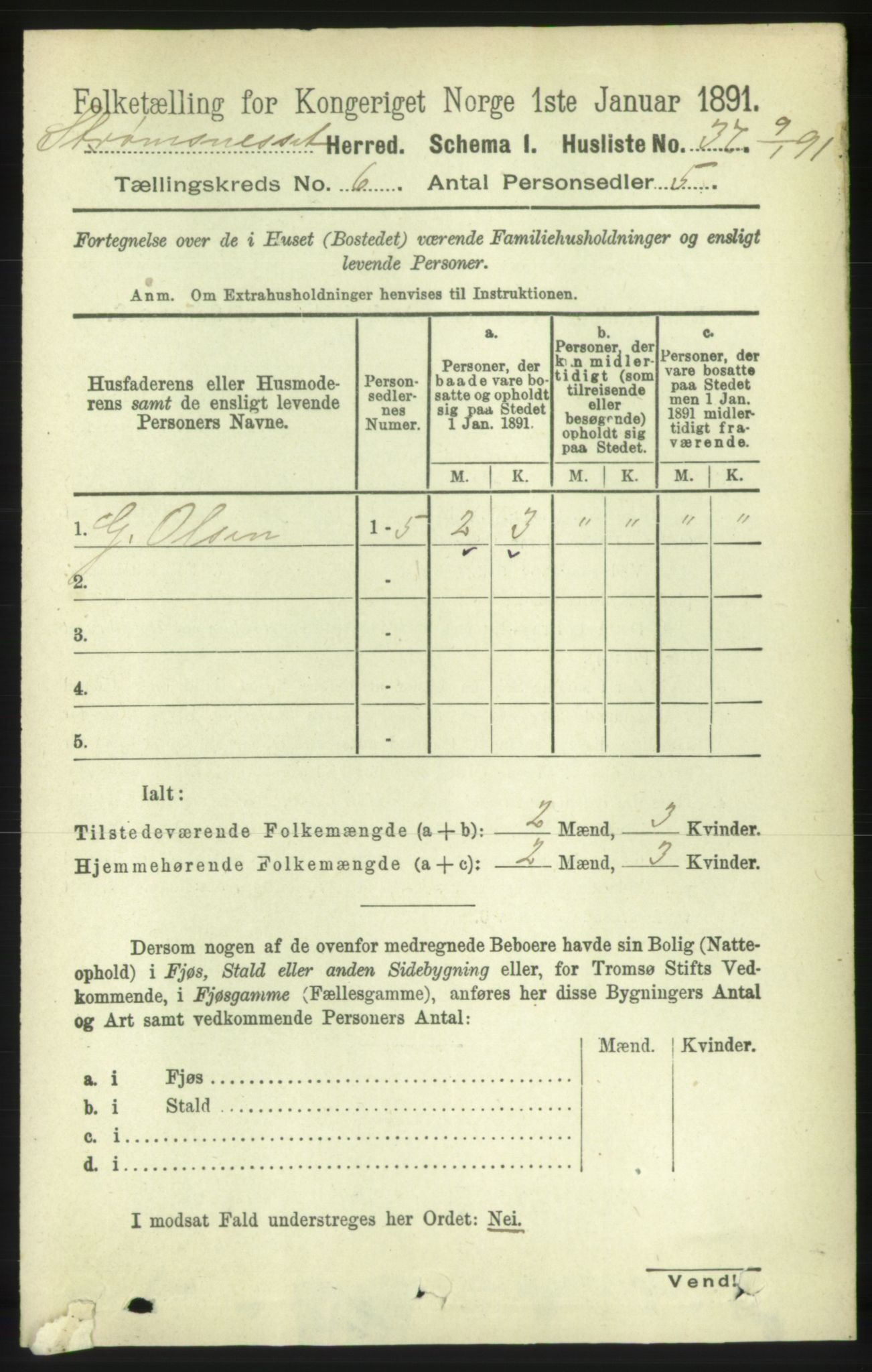 RA, Folketelling 1891 for 1559 Straumsnes herred, 1891, s. 1191