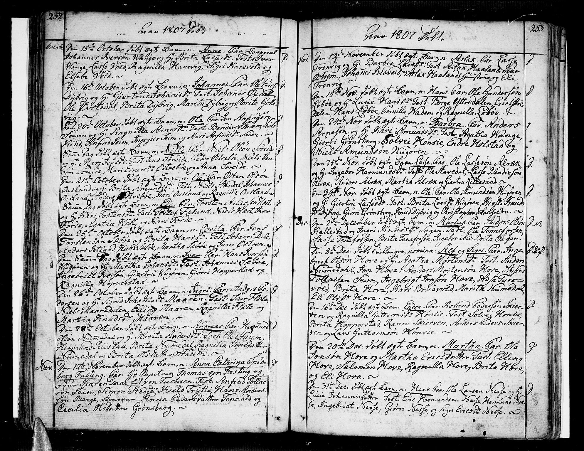 Vik sokneprestembete, AV/SAB-A-81501/H/Haa/Haaa/L0005: Ministerialbok nr. A 5, 1787-1820, s. 252-253