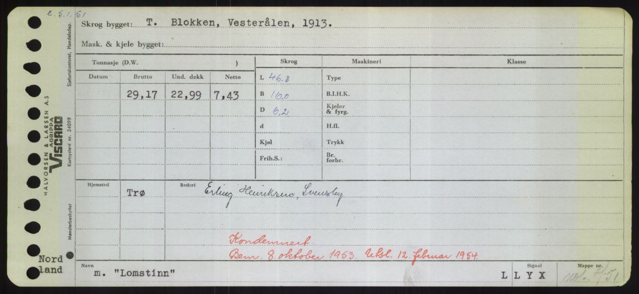 Sjøfartsdirektoratet med forløpere, Skipsmålingen, AV/RA-S-1627/H/Hd/L0023: Fartøy, Lia-Løv, s. 319