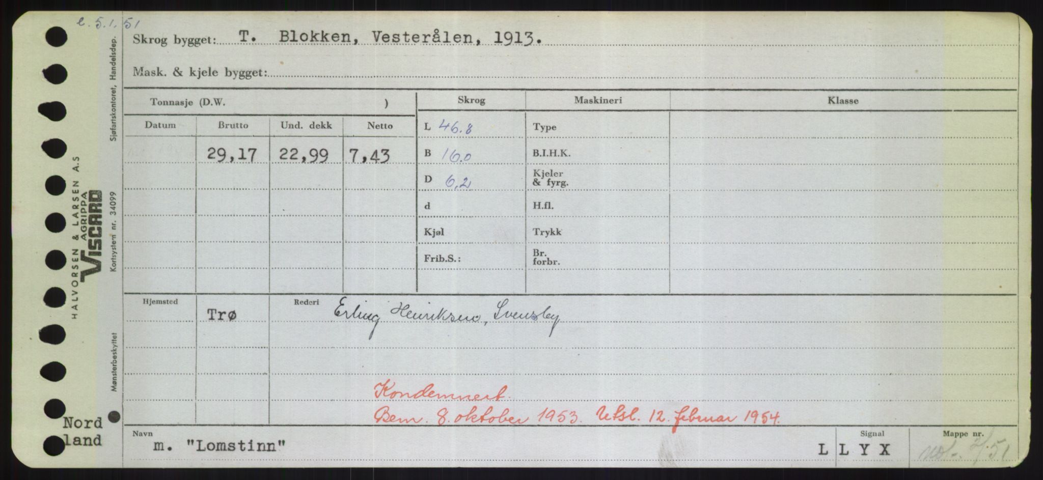 Sjøfartsdirektoratet med forløpere, Skipsmålingen, RA/S-1627/H/Hd/L0023: Fartøy, Lia-Løv, s. 319