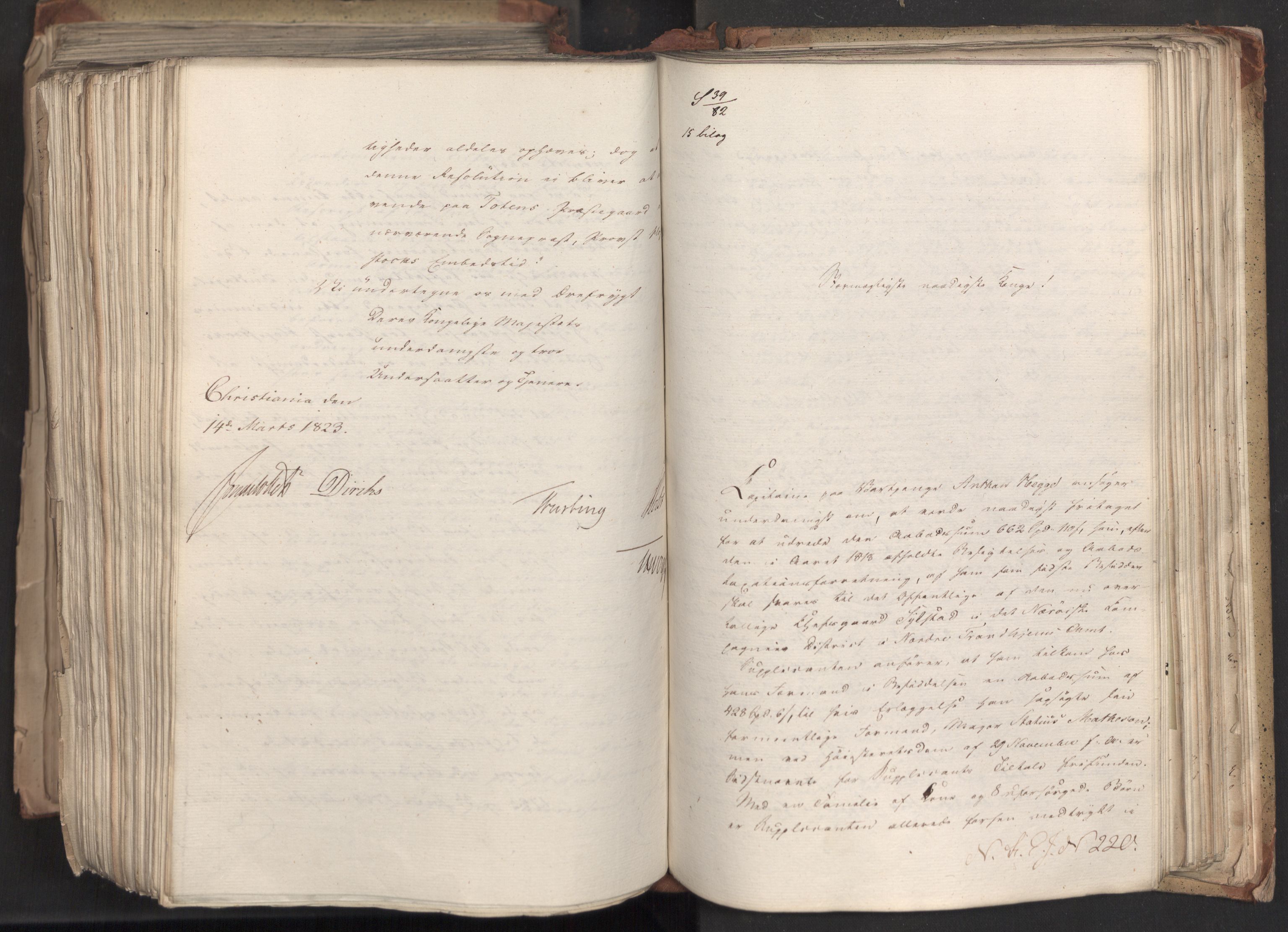 Statsrådsavdelingen i Stockholm, AV/RA-S-1003/D/Da/L0033: Regjeringsinnstillinger nr. 1-274, 1823, s. 559