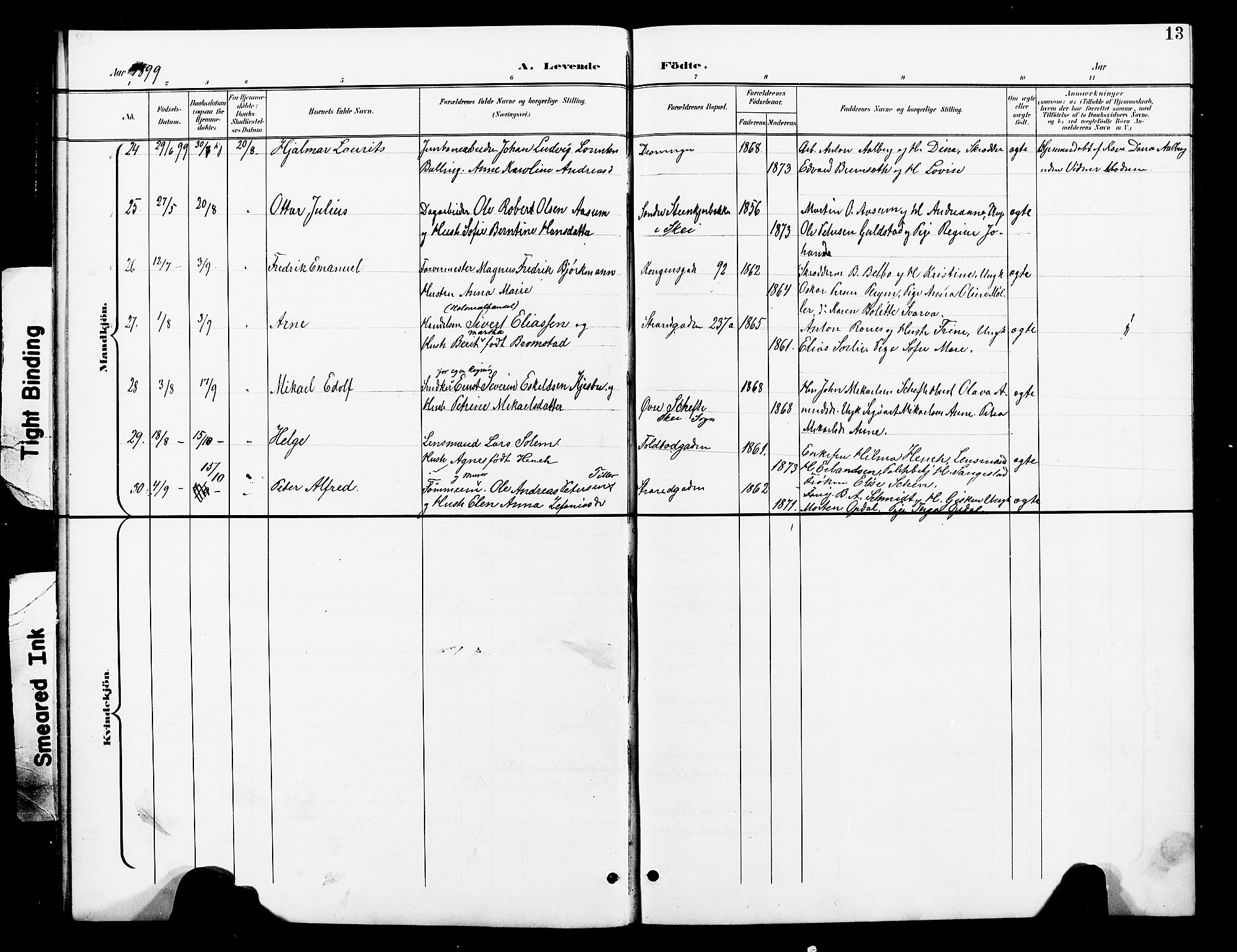 Ministerialprotokoller, klokkerbøker og fødselsregistre - Nord-Trøndelag, SAT/A-1458/739/L0375: Klokkerbok nr. 739C03, 1898-1908, s. 13