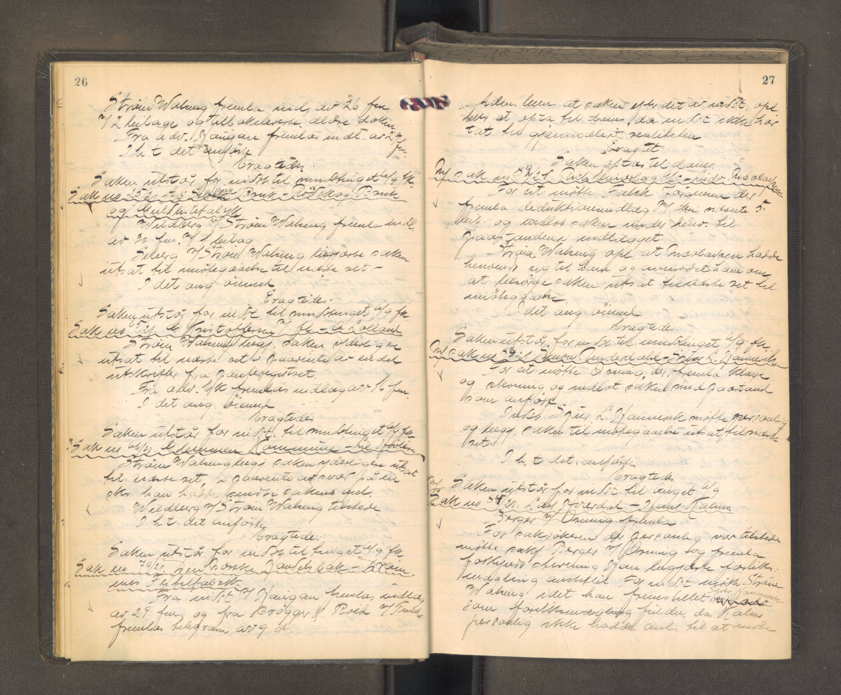 Nordre Jarlsberg sorenskriveri, AV/SAKO-A-80/F/Fa/Faa/L0060: Tingbok, 1921-1924, s. 26-27