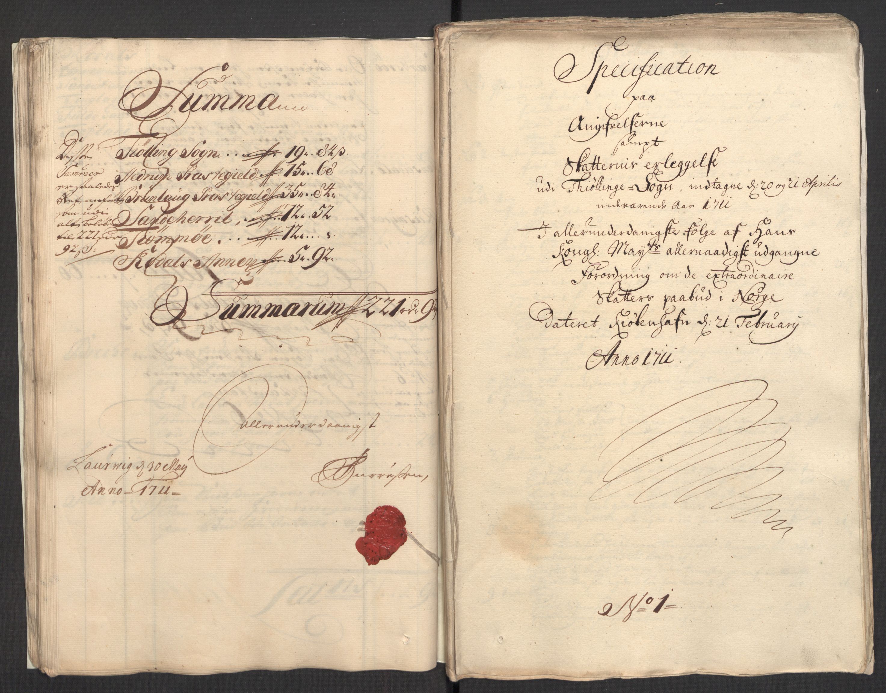 Rentekammeret inntil 1814, Reviderte regnskaper, Fogderegnskap, RA/EA-4092/R33/L1982: Fogderegnskap Larvik grevskap, 1711, s. 50