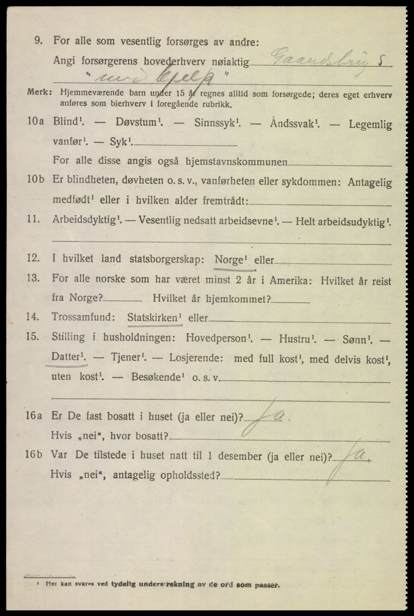 SAK, Folketelling 1920 for 1036 Fjotland herred, 1920, s. 937