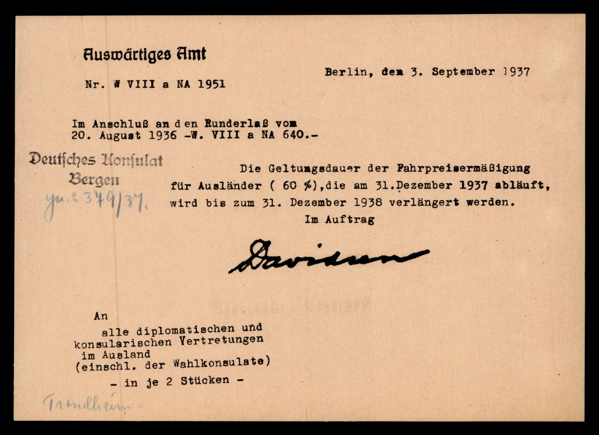 Forsvarets Overkommando. 2 kontor. Arkiv 11.4. Spredte tyske arkivsaker, AV/RA-RAFA-7031/D/Dar/Darc/L0021: FO.II. Tyske konsulater, 1929-1940, s. 613