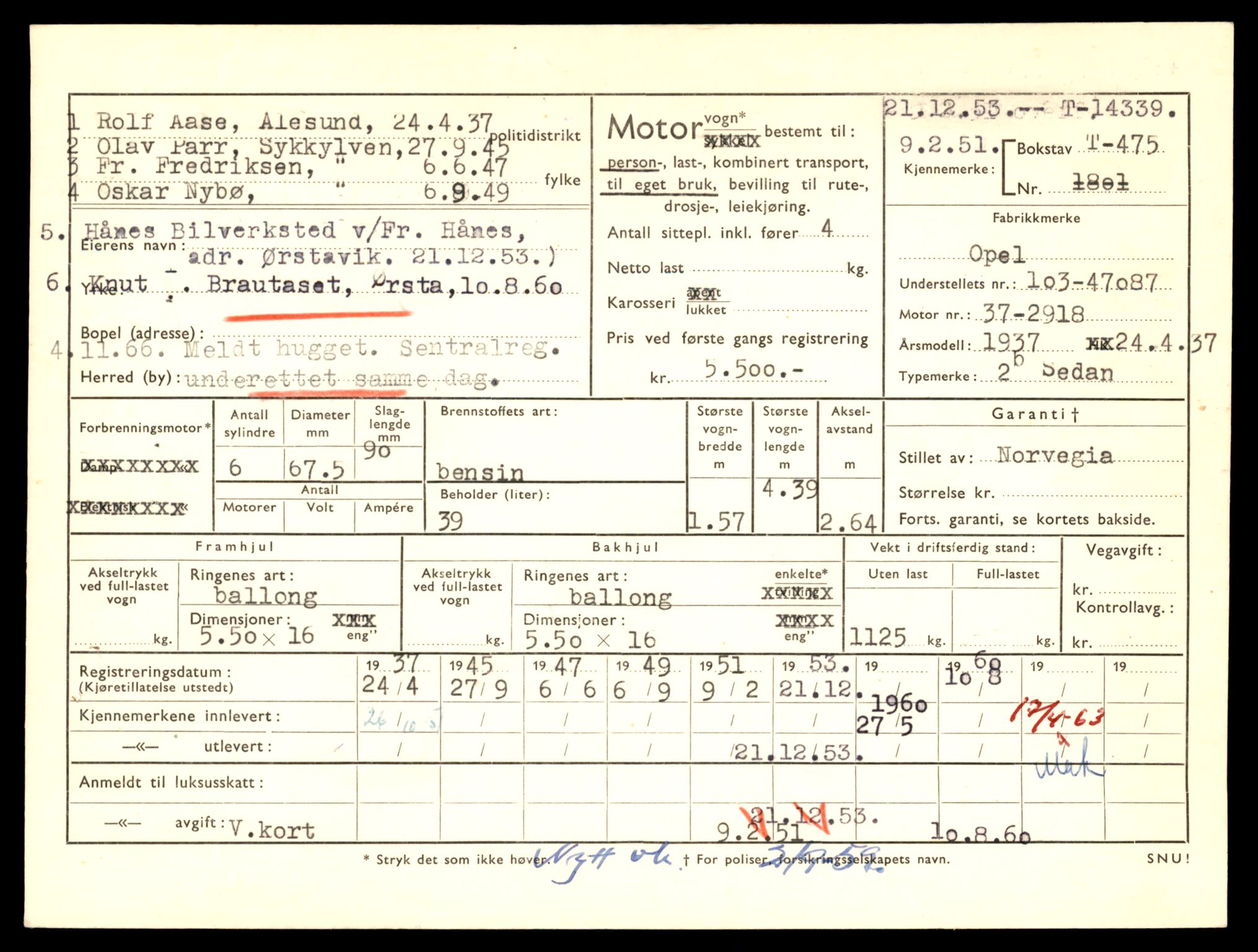 Møre og Romsdal vegkontor - Ålesund trafikkstasjon, AV/SAT-A-4099/F/Fe/L0045: Registreringskort for kjøretøy T 14320 - T 14444, 1927-1998, s. 517
