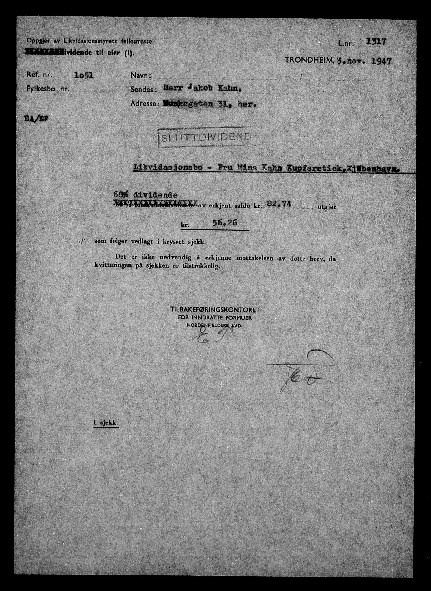 Justisdepartementet, Tilbakeføringskontoret for inndratte formuer, AV/RA-S-1564/H/Hc/Hca/L0899: --, 1945-1947, s. 575