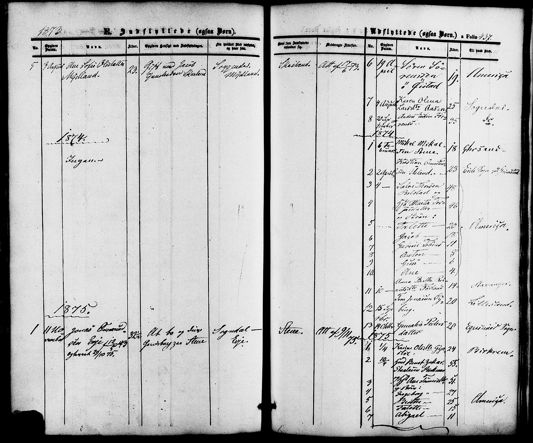 Lund sokneprestkontor, SAST/A-101809/S06/L0010: Ministerialbok nr. A 9, 1854-1886, s. 437