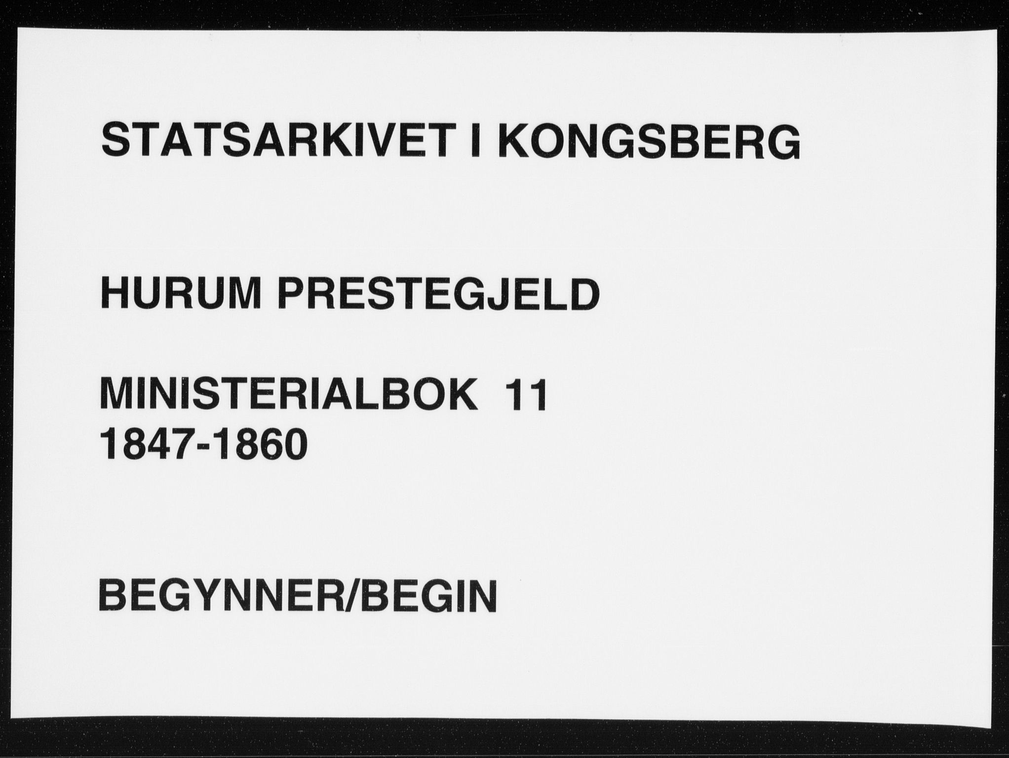 Hurum kirkebøker, AV/SAKO-A-229/F/Fa/L0011: Ministerialbok nr. 11, 1847-1860