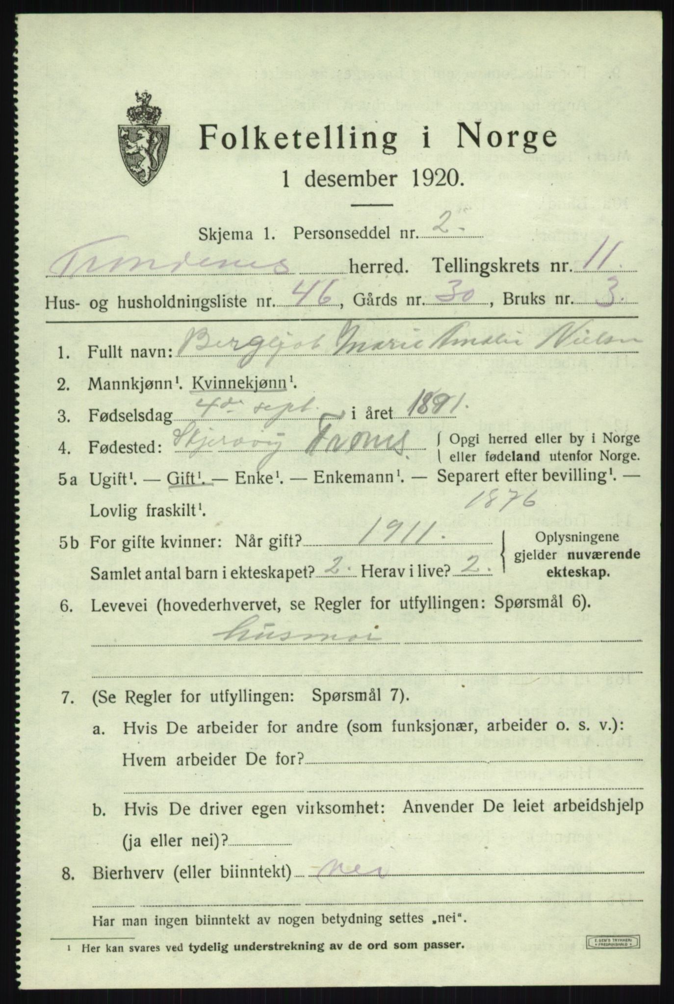 SATØ, Folketelling 1920 for 1914 Trondenes herred, 1920, s. 8947
