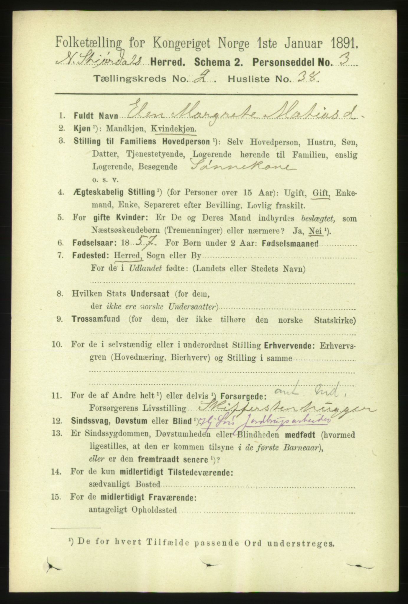 RA, Folketelling 1891 for 1714 Nedre Stjørdal herred, 1891, s. 693