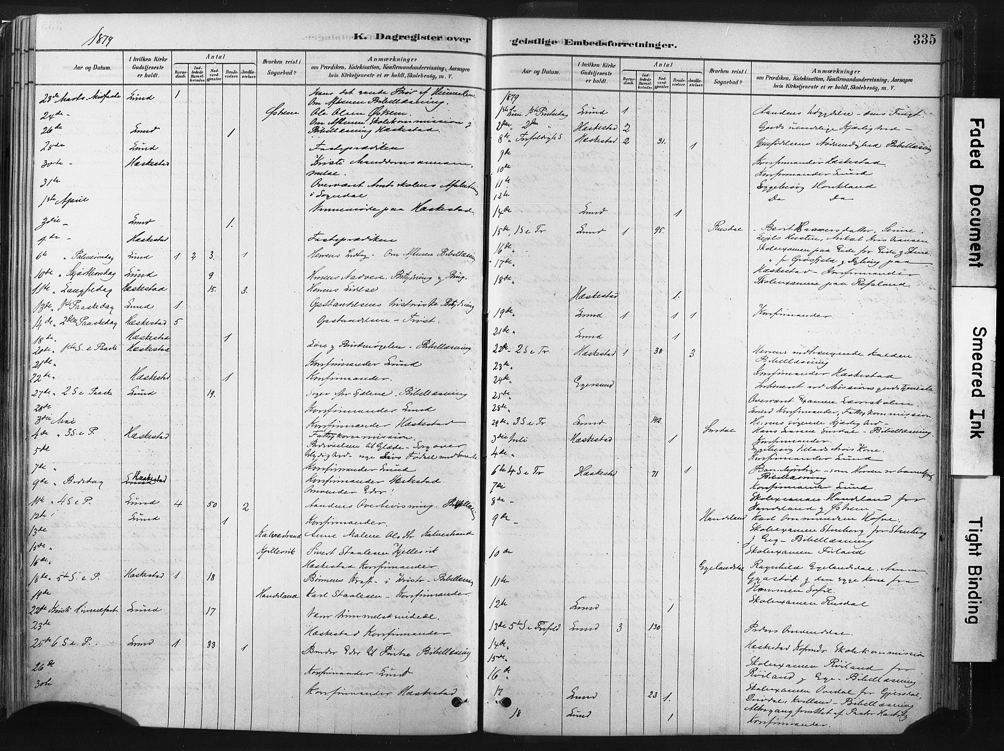 Lund sokneprestkontor, AV/SAST-A-101809/S06/L0011: Ministerialbok nr. A 10, 1877-1904, s. 335