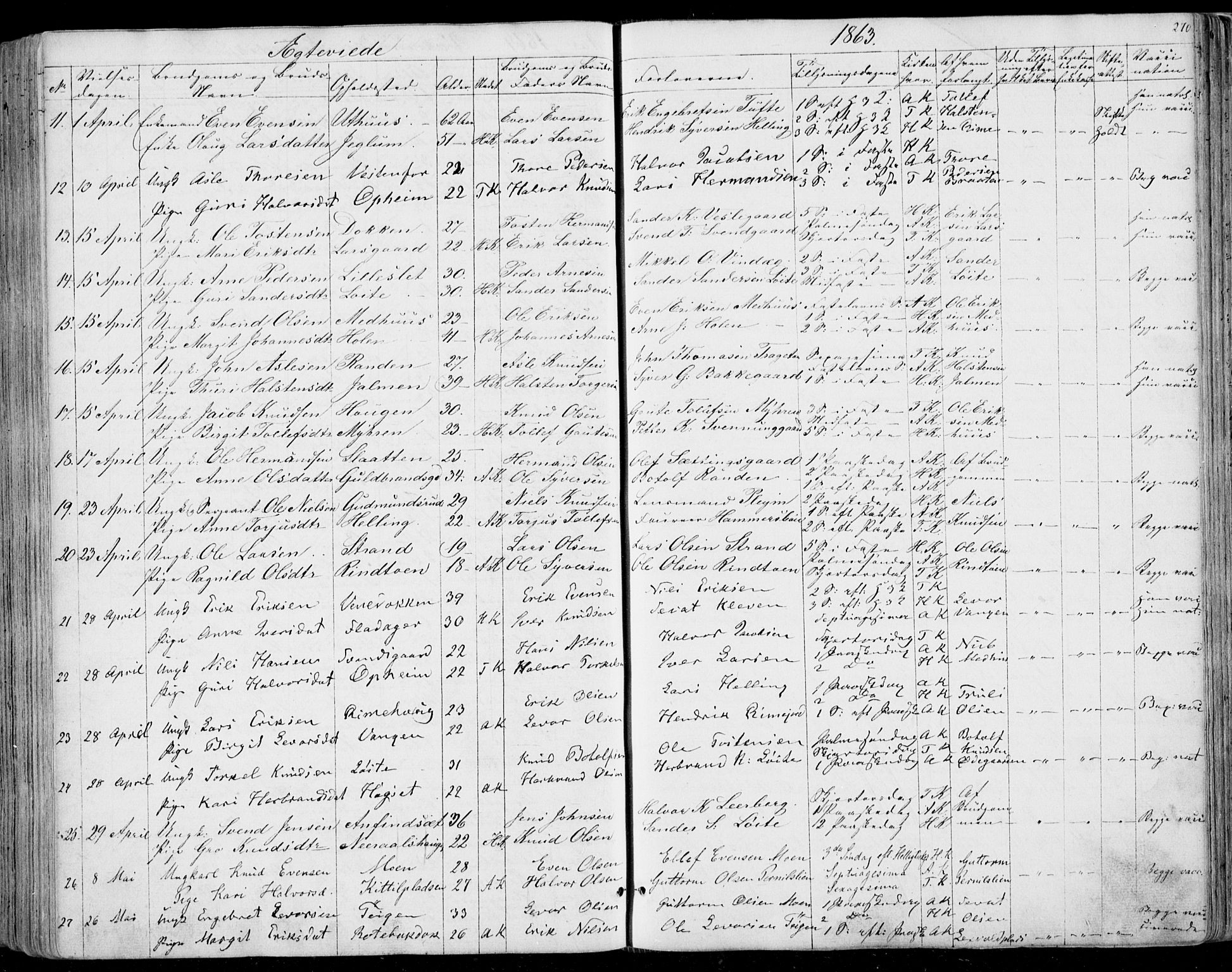 Ål kirkebøker, AV/SAKO-A-249/F/Fa/L0006: Ministerialbok nr. I 6, 1849-1864, s. 270