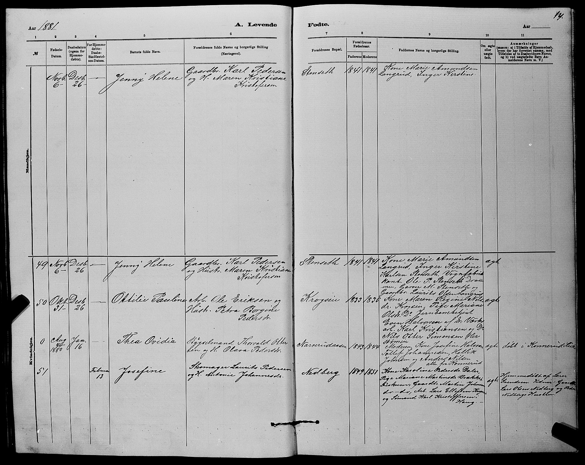 Nedre Eiker kirkebøker, AV/SAKO-A-612/G/Ga/L0002: Klokkerbok nr. 2, 1880-1896, s. 17