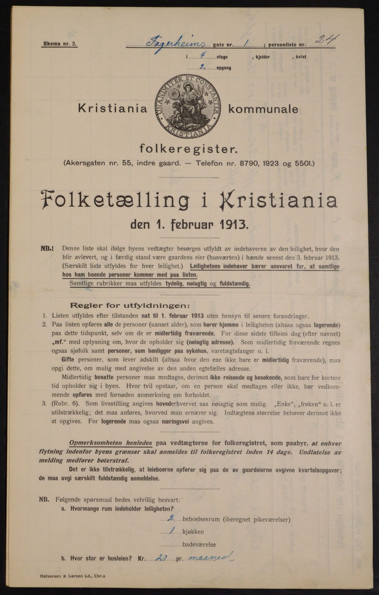 OBA, Kommunal folketelling 1.2.1913 for Kristiania, 1913, s. 23202