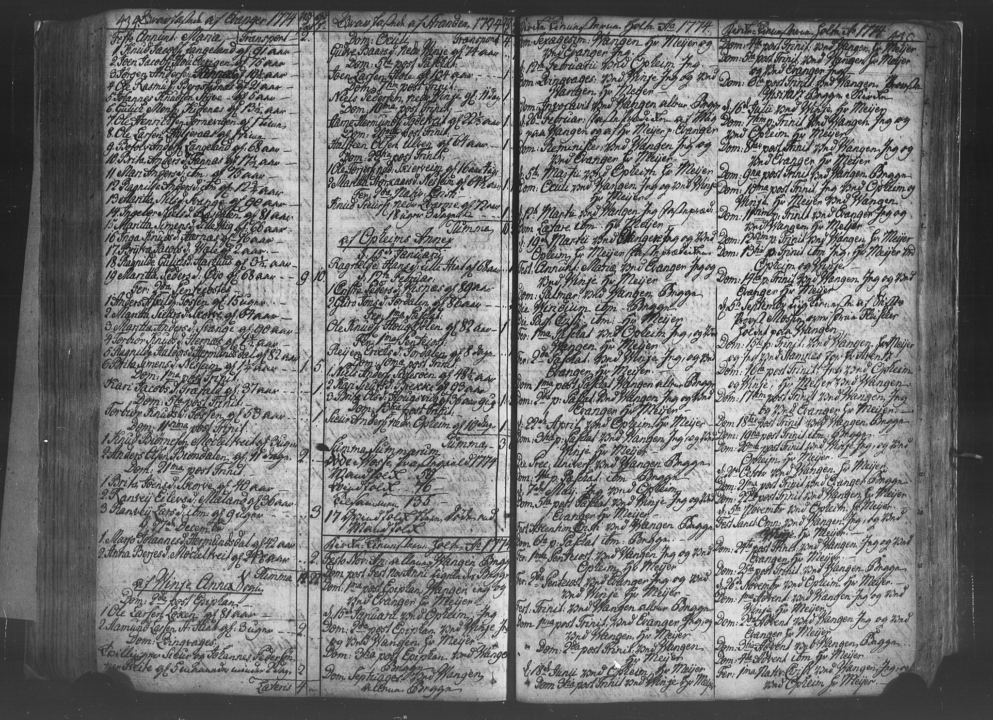Voss sokneprestembete, SAB/A-79001/H/Haa: Ministerialbok nr. A 8, 1752-1780, s. 434-435