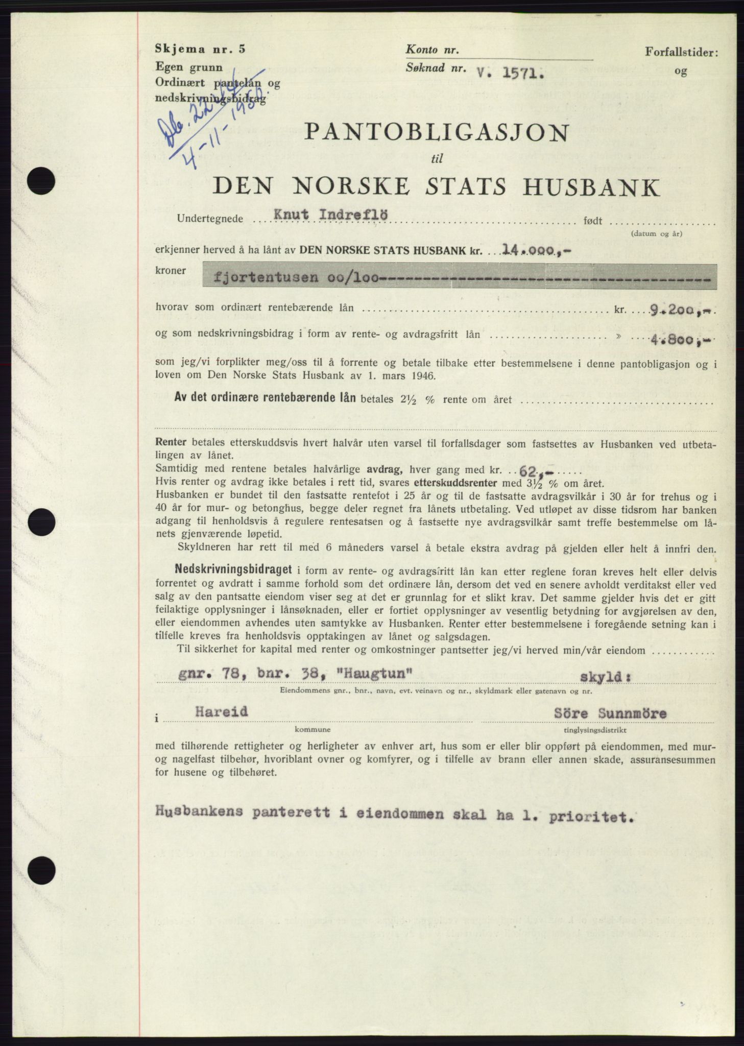 Søre Sunnmøre sorenskriveri, SAT/A-4122/1/2/2C/L0119: Pantebok nr. 7B, 1950-1951, Dagboknr: 2244/1950