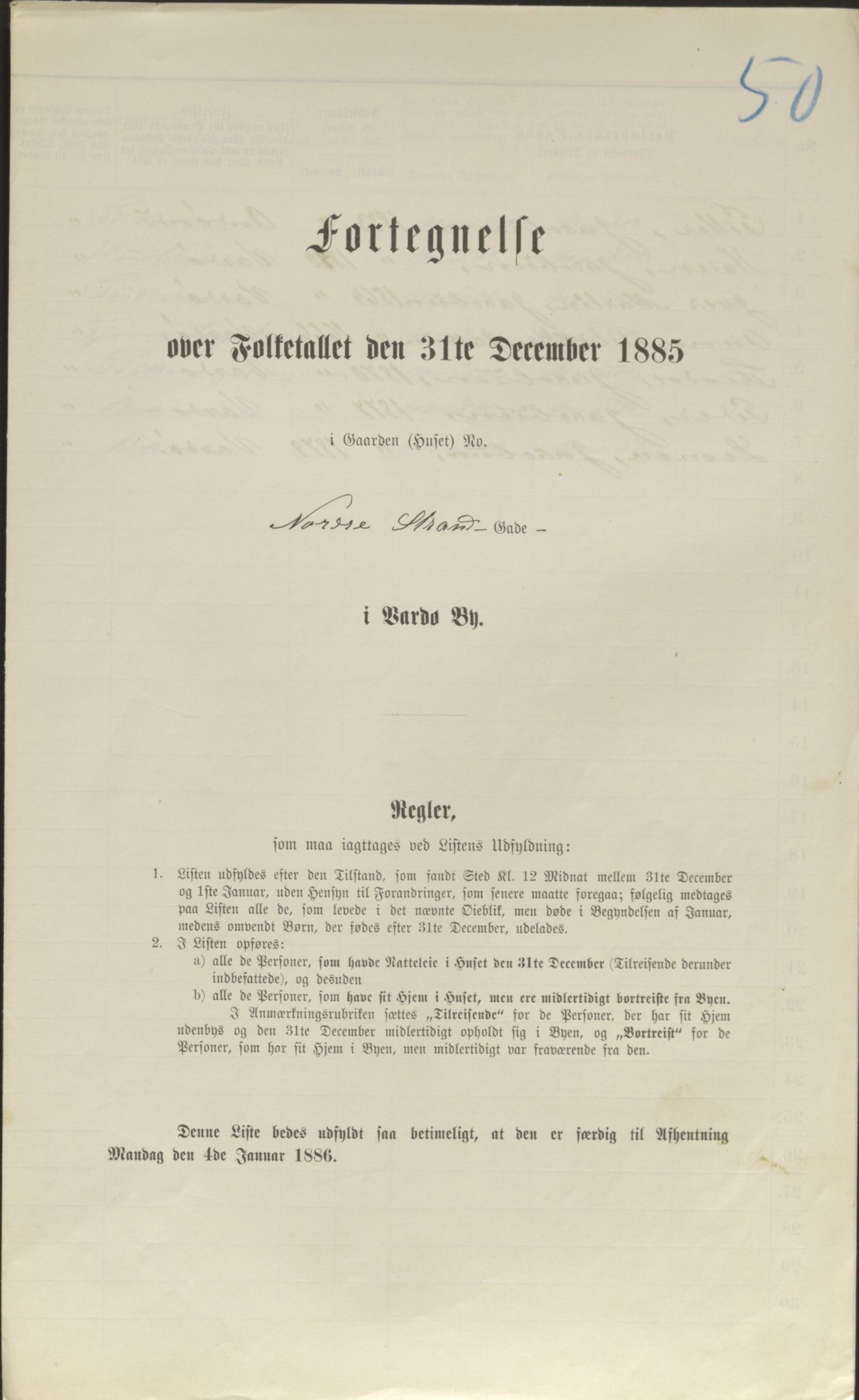 SATØ, Folketelling 1885 for 2002 Vardø kjøpstad, 1885, s. 50a