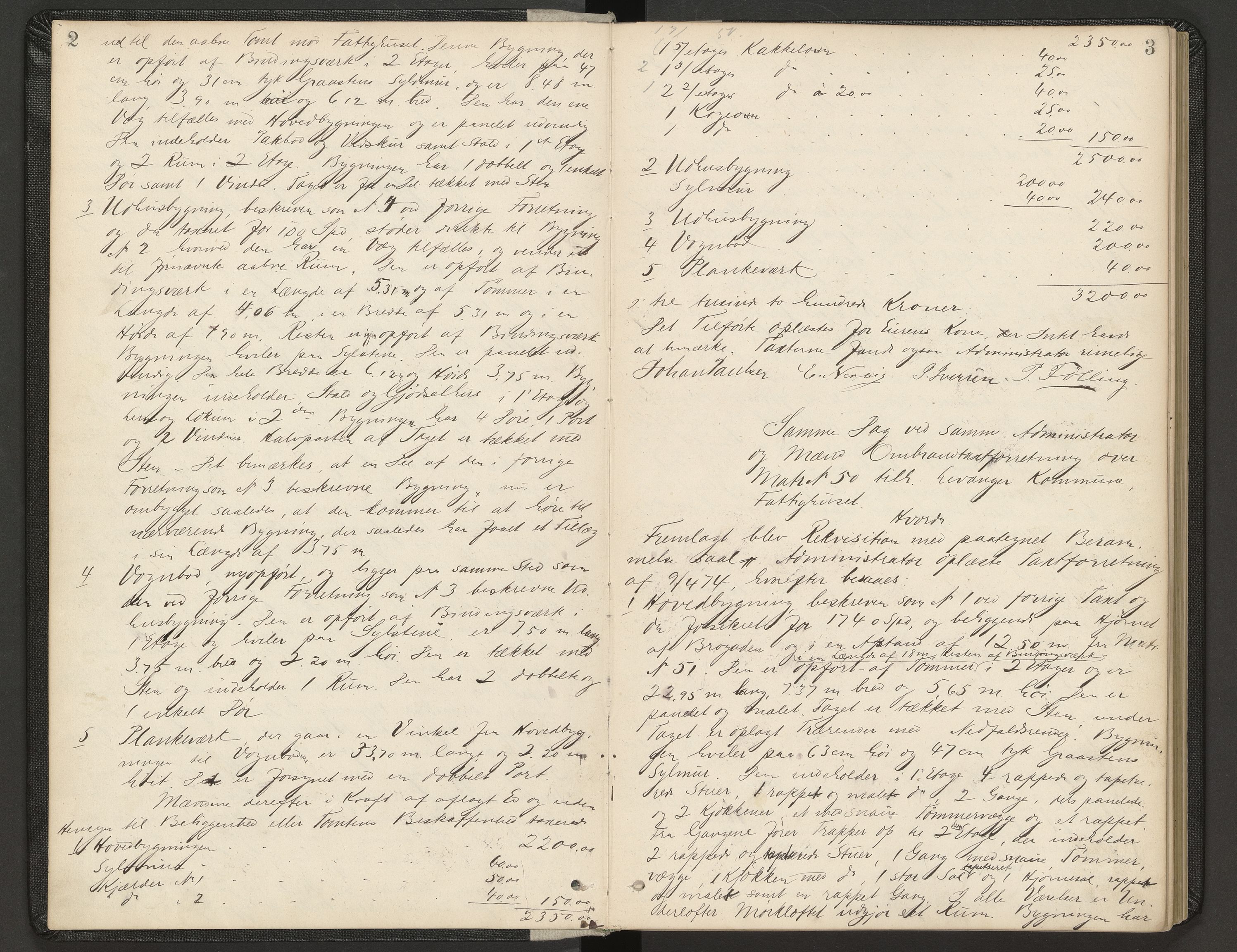 Norges Brannkasse Levanger by, AV/SAT-A-1346/Fa/L0001: Branntakstprotokoll, 1886-1897, s. 2-3