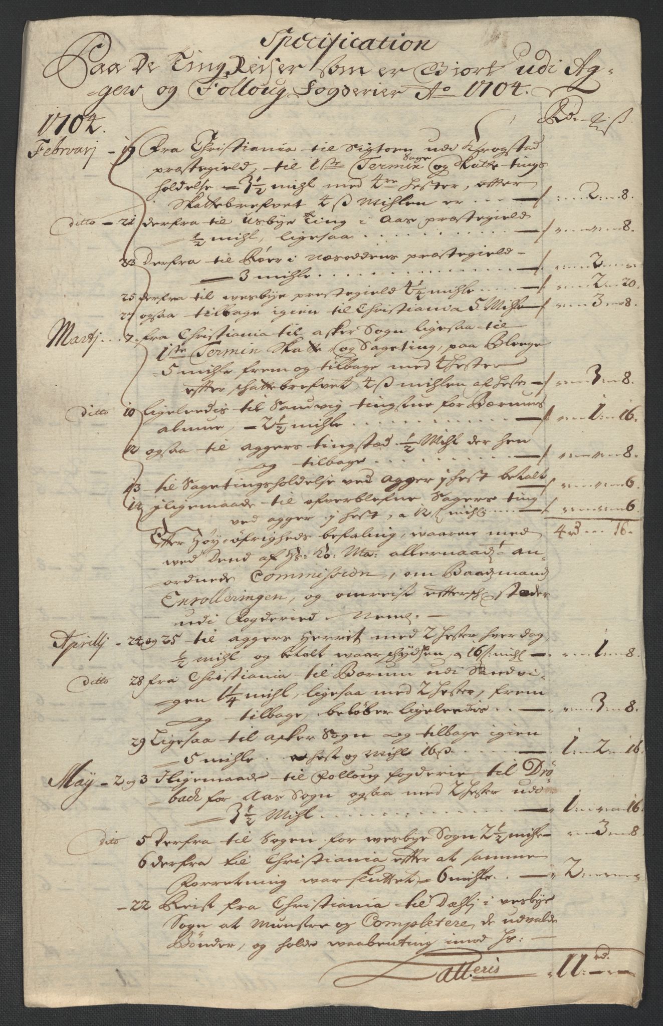 Rentekammeret inntil 1814, Reviderte regnskaper, Fogderegnskap, AV/RA-EA-4092/R10/L0445: Fogderegnskap Aker og Follo, 1703-1704, s. 471