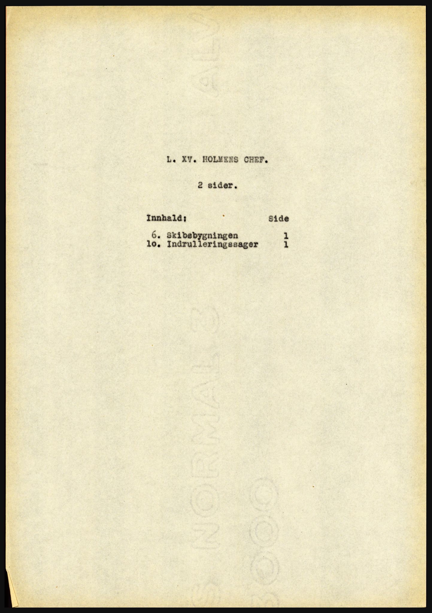 Riksarkivet, Seksjon for eldre arkiv og spesialsamlinger, AV/RA-EA-6797/H/Ha, 1953