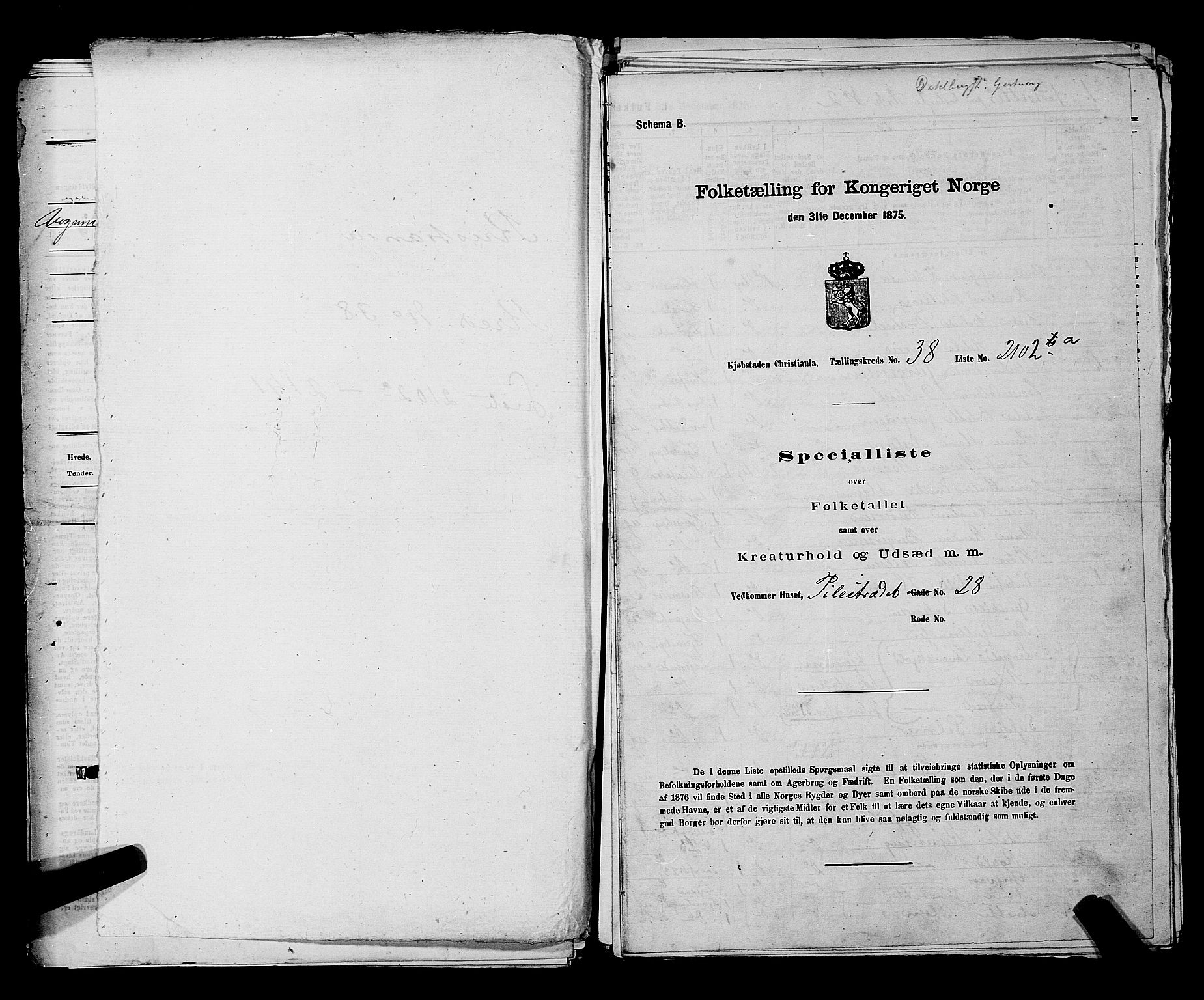 RA, Folketelling 1875 for 0301 Kristiania kjøpstad, 1875, s. 6017