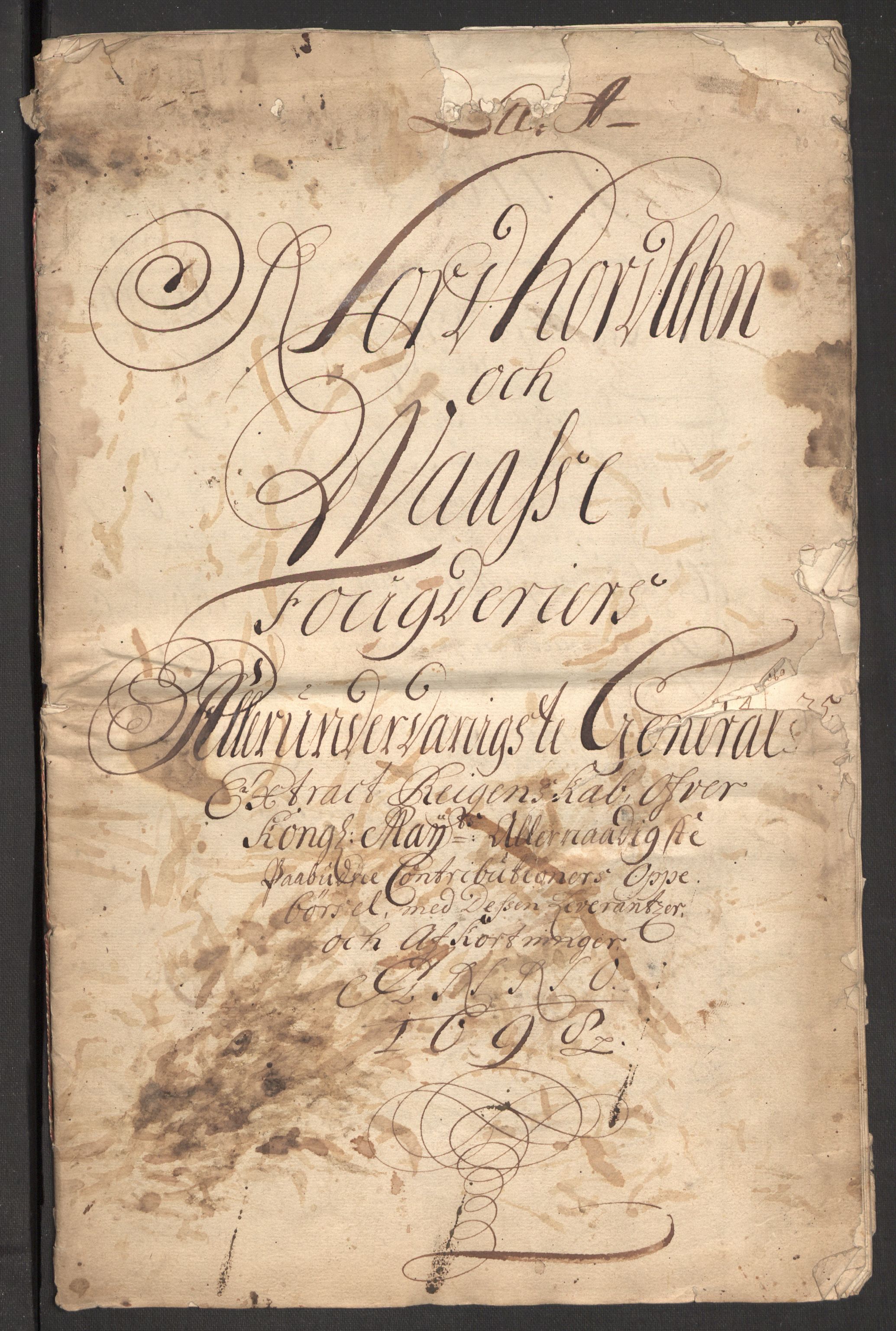 Rentekammeret inntil 1814, Reviderte regnskaper, Fogderegnskap, AV/RA-EA-4092/R51/L3184: Fogderegnskap Nordhordland og Voss, 1698-1699, s. 3