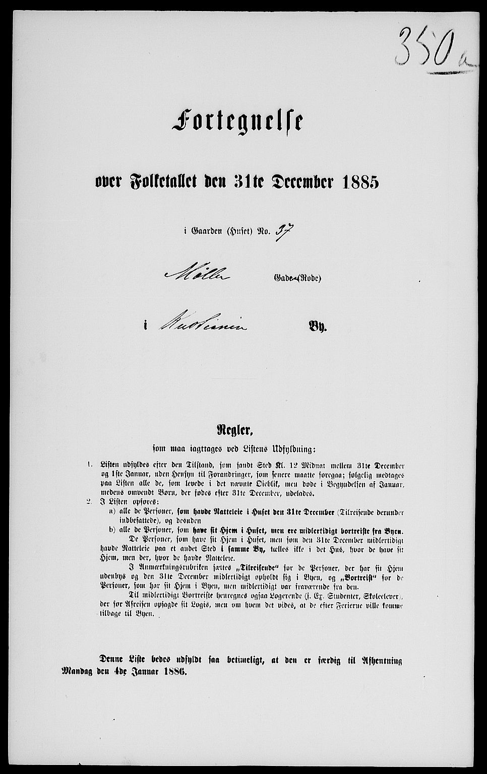 RA, Folketelling 1885 for 0301 Kristiania kjøpstad, 1885, s. 2509