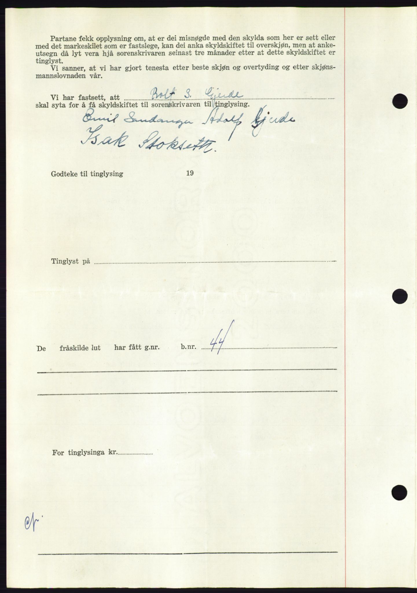 Søre Sunnmøre sorenskriveri, AV/SAT-A-4122/1/2/2C/L0094: Pantebok nr. 20A, 1953-1953, Dagboknr: 190/1953