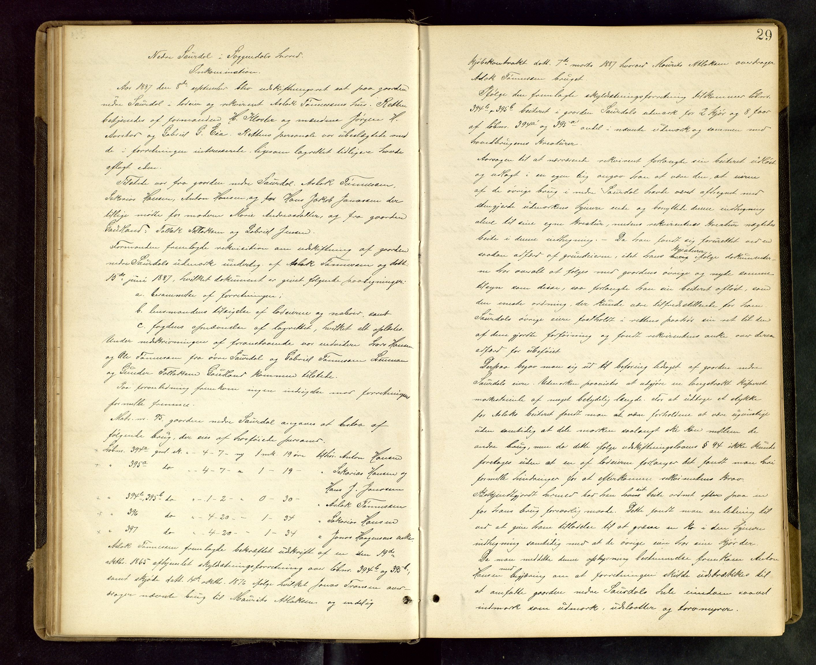 Rogaland jordskifterett, AV/SAST-A-102426/Oa/L0049: Forhandlingsprotokoll, 1887-1892, s. 29
