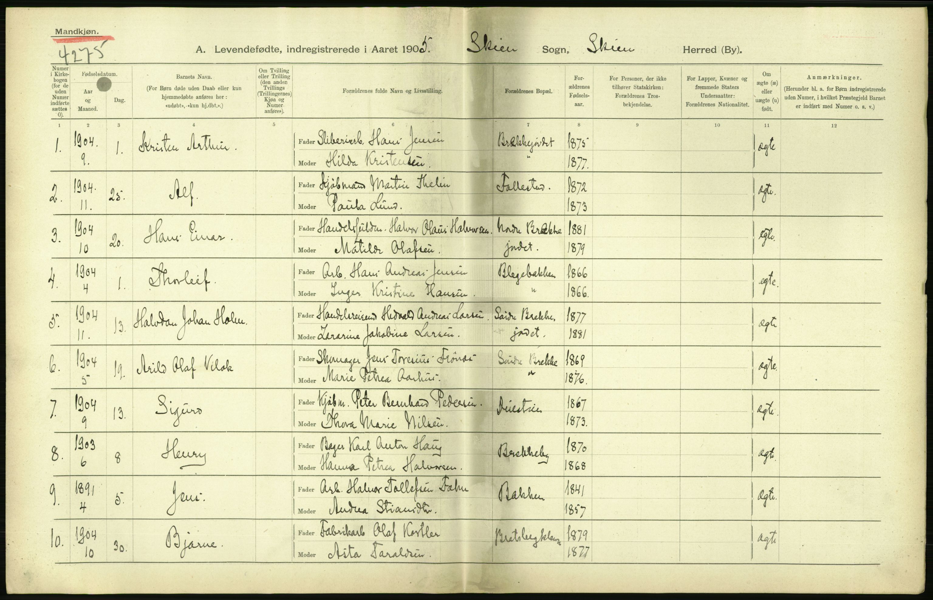 Statistisk sentralbyrå, Sosiodemografiske emner, Befolkning, RA/S-2228/D/Df/Dfa/Dfac/L0043: Bratsberg - Lister og Mandals amt: Levendefødte menn og kvinner, gifte, døde, dødfødte. Byer., 1905, s. 150